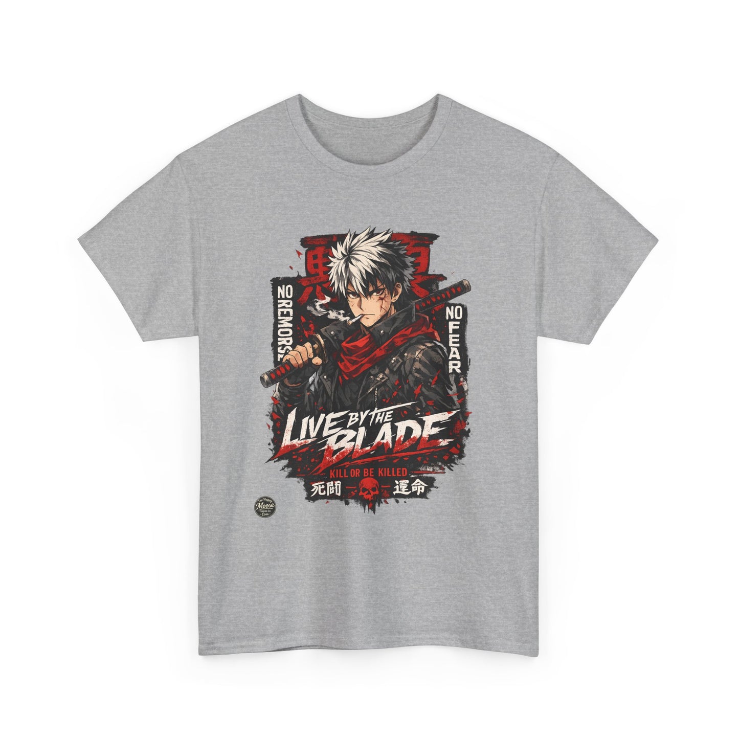 Live by the Blade Anime Tee — Samurai Sword Graphic T-Shirt #E003
