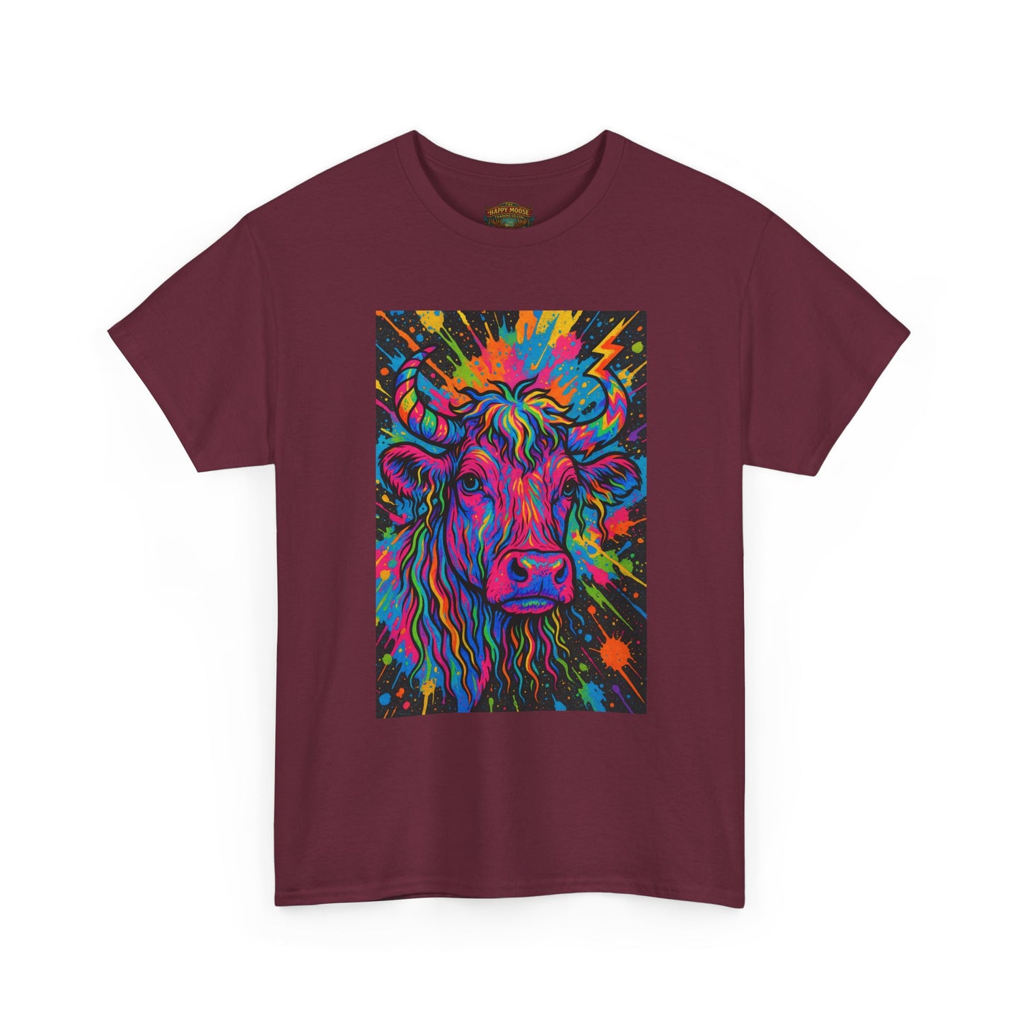 Psychedelic Highland Cow T-Shirt | Retro Rainbow Cow Art 4