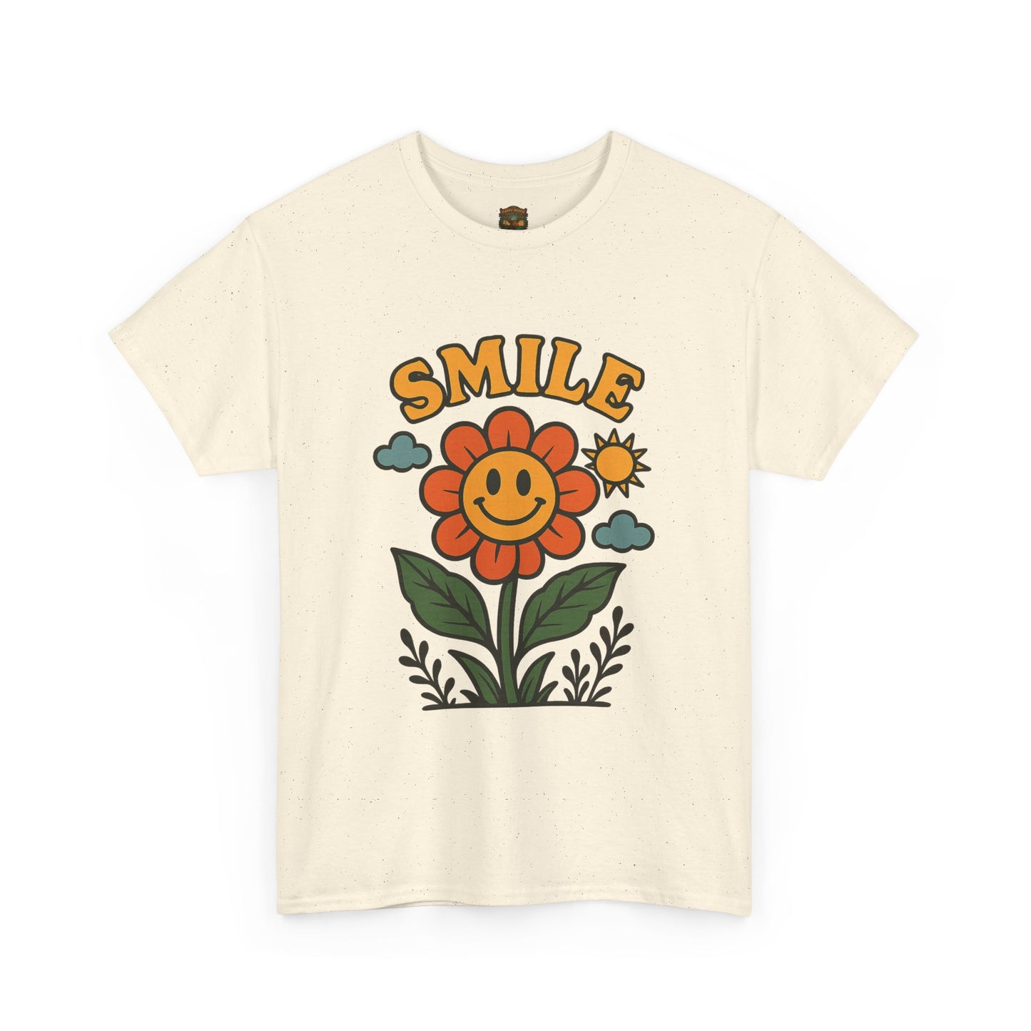 Smile With The Flowers T-Shirt | Floral Typography Tee