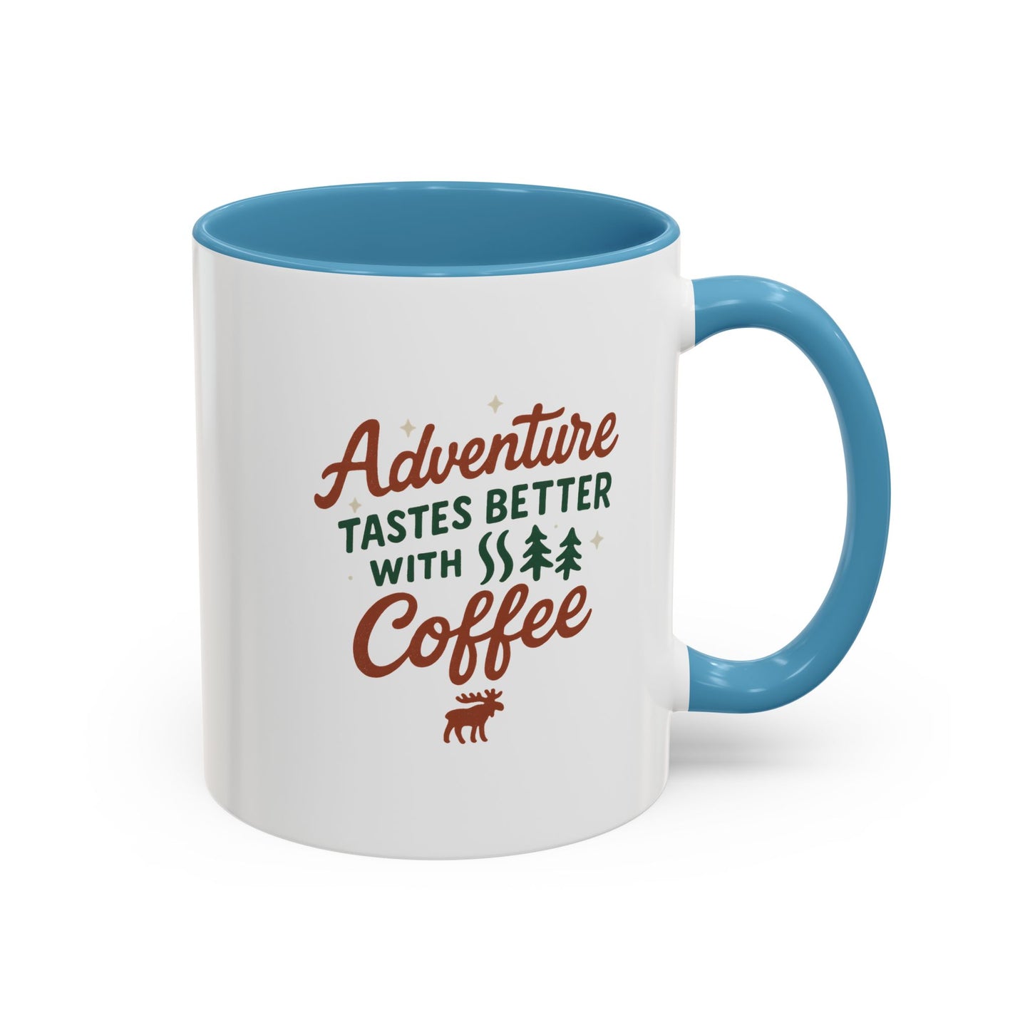 Adventure Tastes Better With Coffee Mug — "Adventure Tastes Better with Coffee" Rustic Outdoor Camper Gift (11/15oz)
