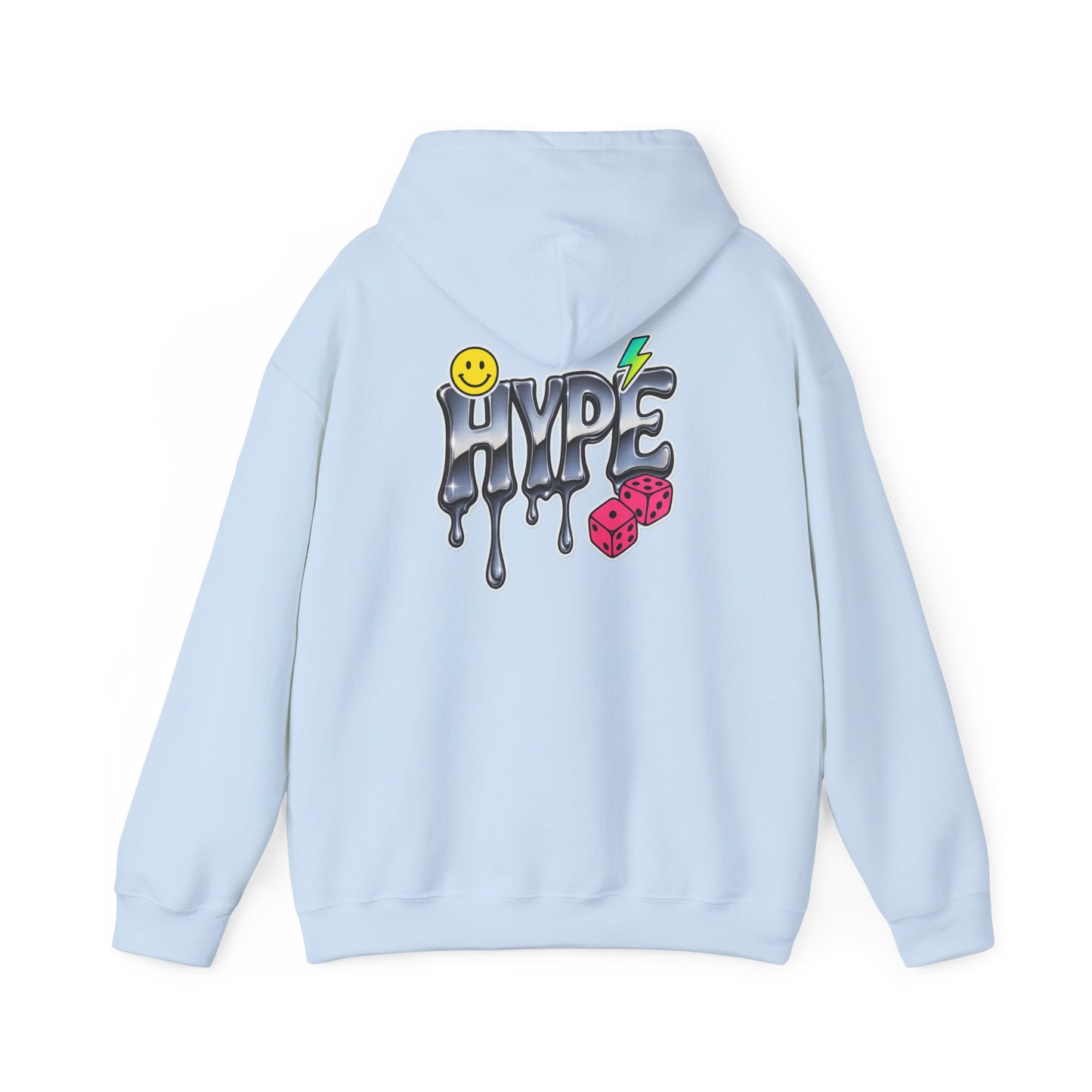 Hype Drip Hoodie — Graphic Streetwear Sweatshirt with Smiley & Dice