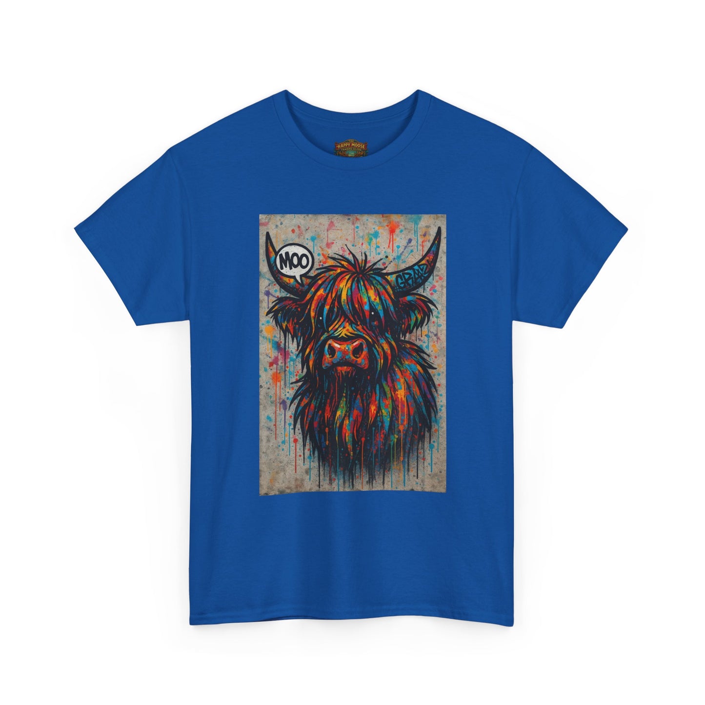 Psychedelic Highland Cow T-Shirt | Retro Rainbow Cow Art 7