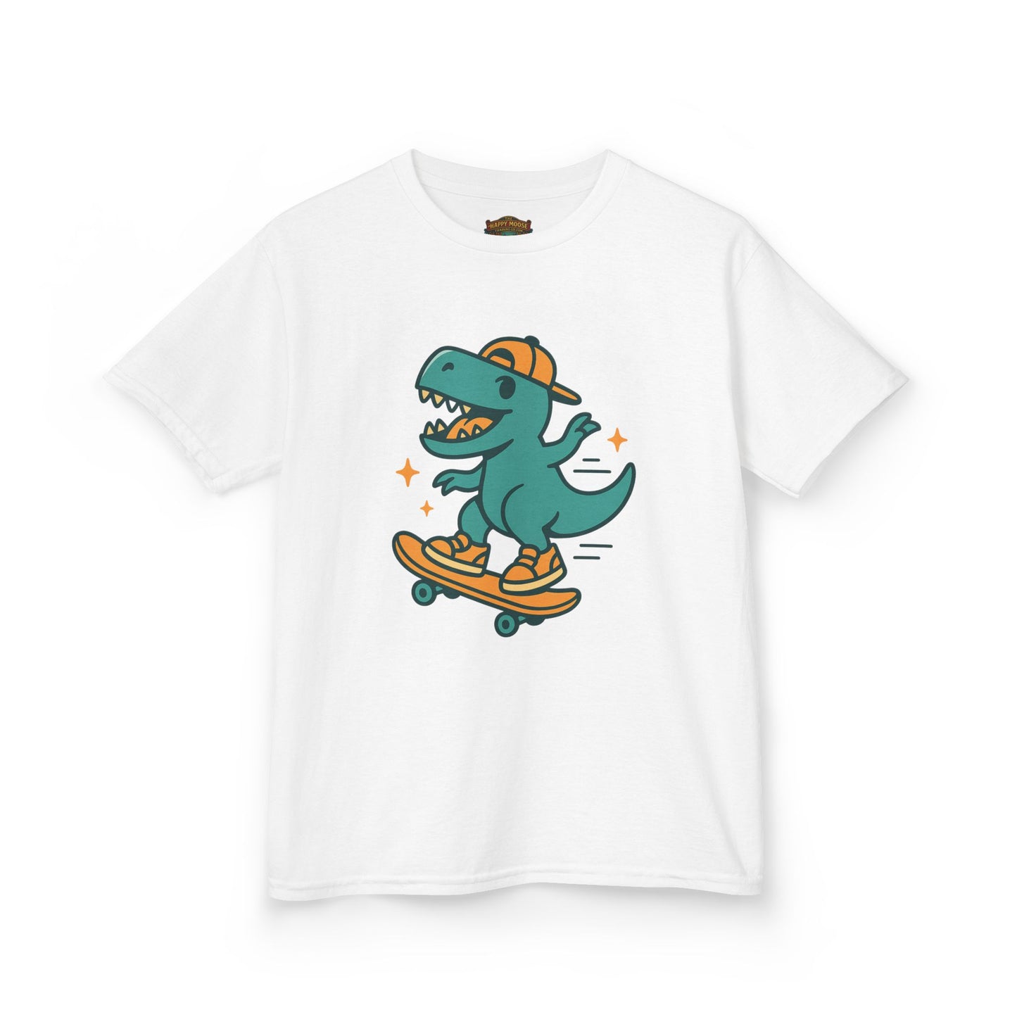 Kids Skateboarding Dino Tee — Cute Skateboard T‑Rex Graphic Shirt