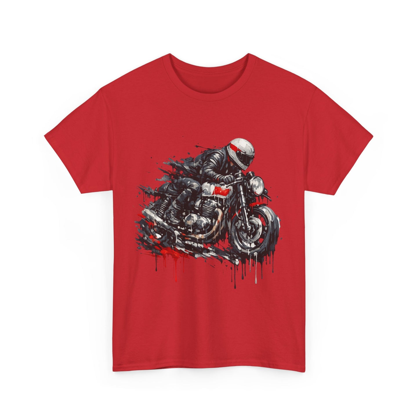 Motorcycle Racer T-Shirt Speed Rider Graphic Drip Street Art Biker Tee EBC09