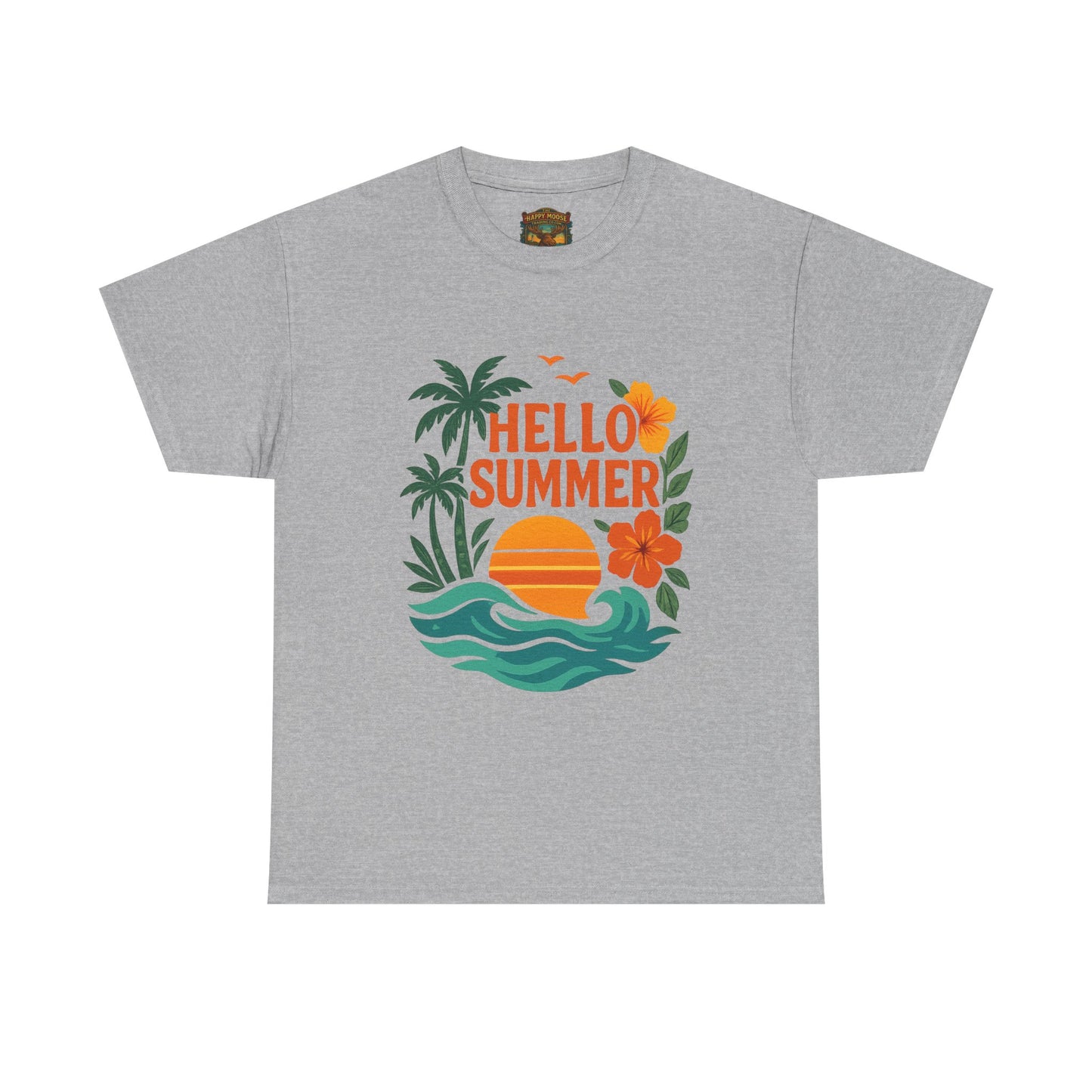 Hello Summer T-Shirt | Sunshine Text Graphic, Summer Vibes Tee