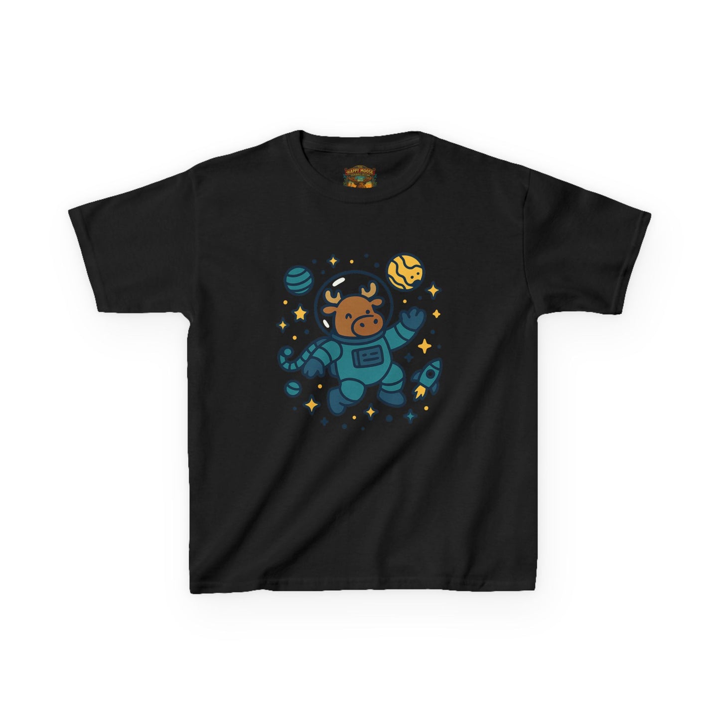 Kids Tee — Cute Astronaut Moose Space Shirt for Children