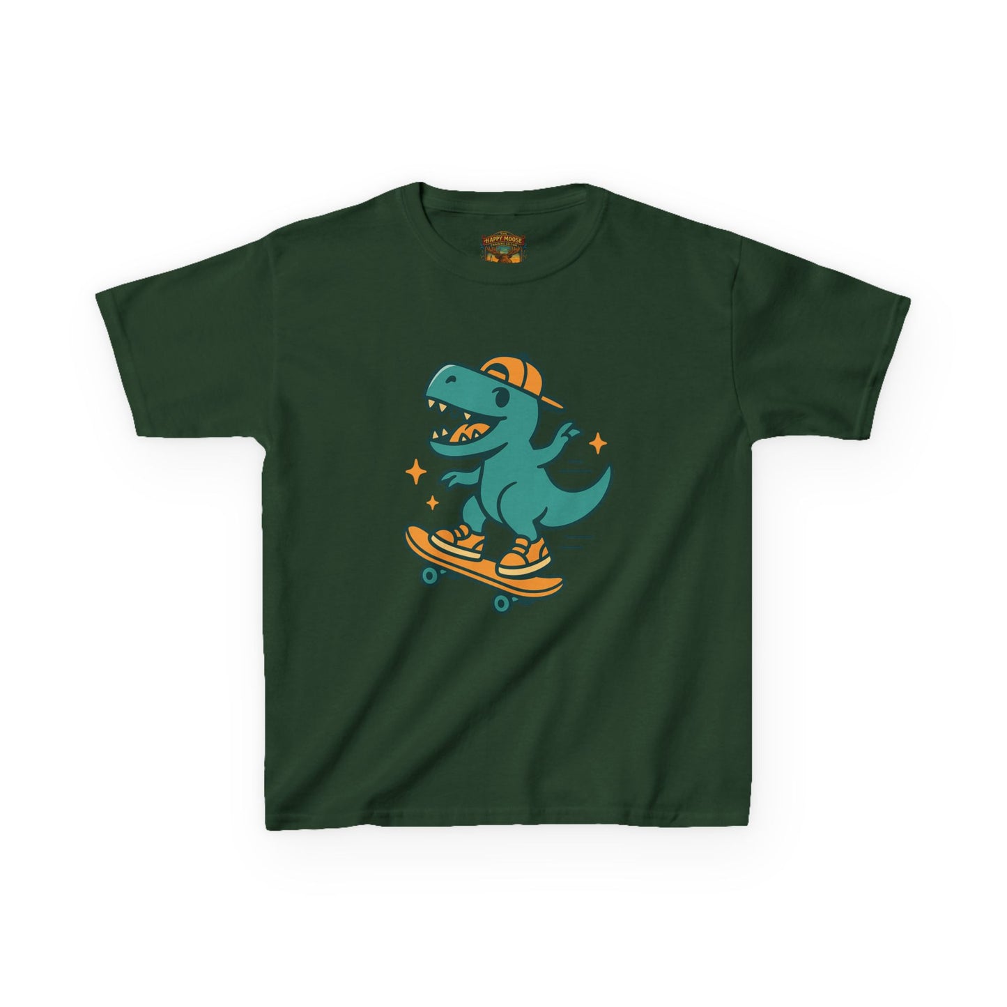 Kids Skateboarding Dino Tee — Cute Skateboard T‑Rex Graphic Shirt