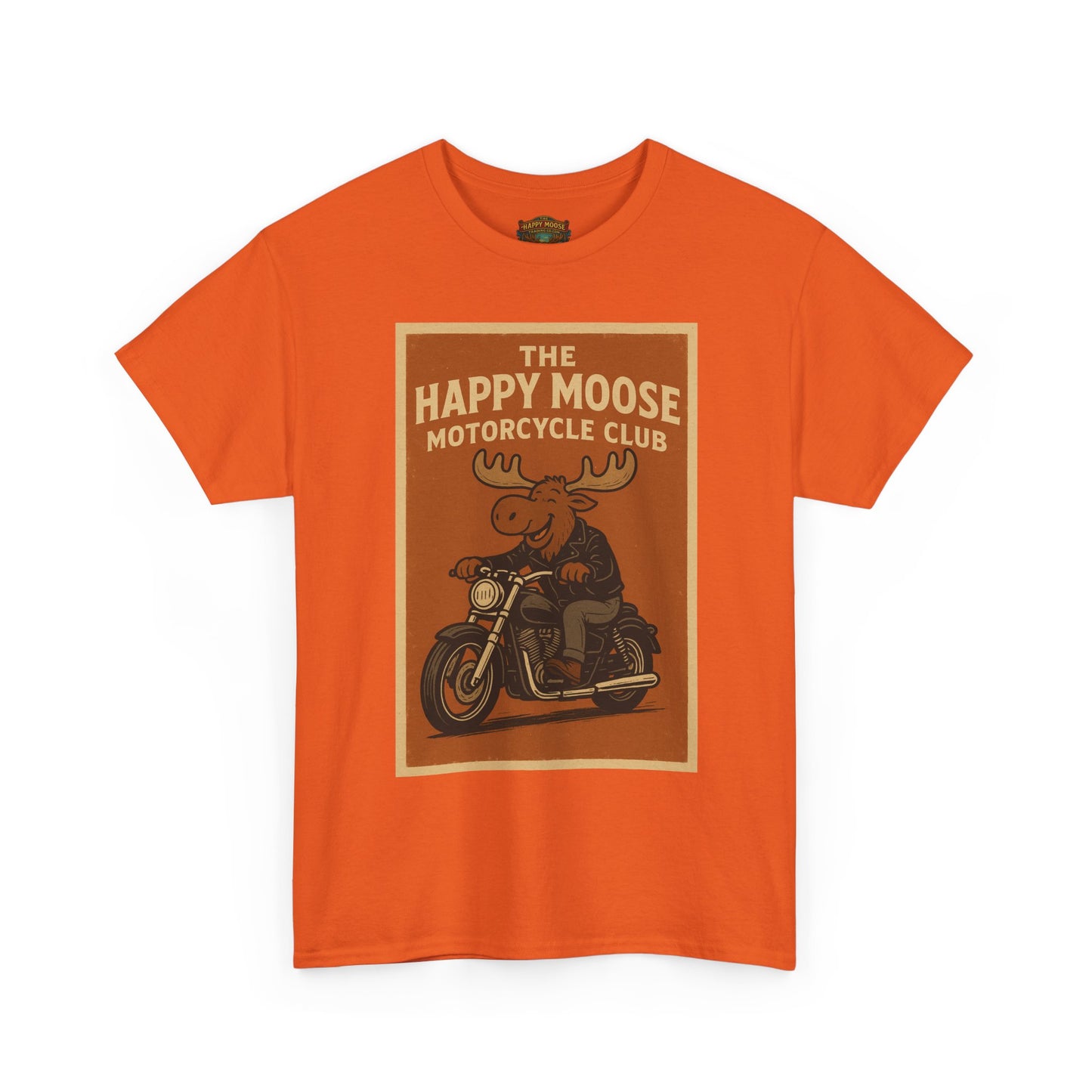 Happy Moose Motorcycle Club T-Shirt | Moose Biker Graphic