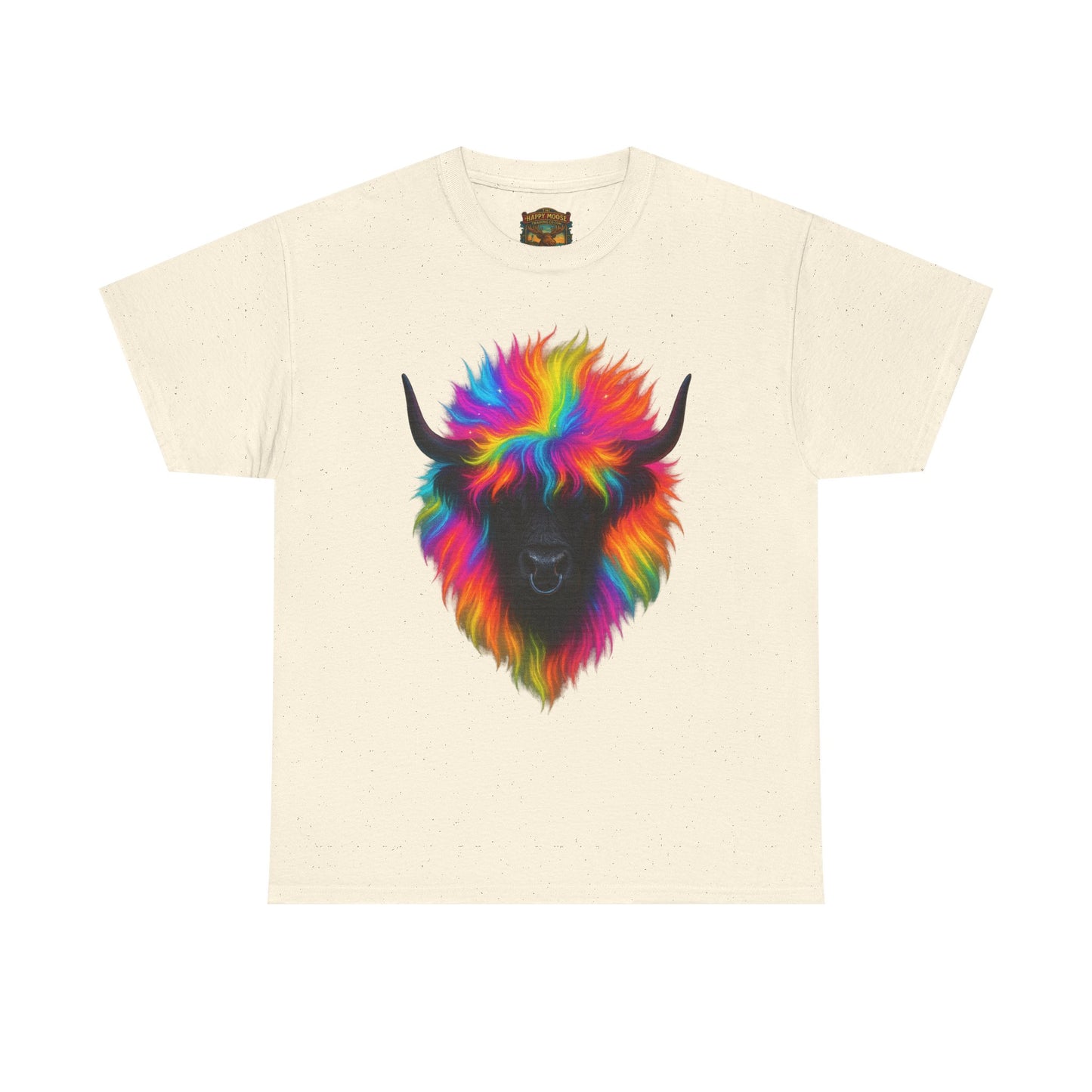 Rainbow Buffalo T-Shirt — Colorful Neon Bison Graphic Tee