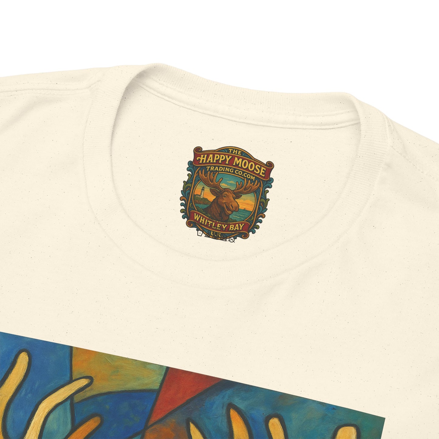 Picasso Moose T‑Shirt — Colorful Geometric Woodland Art Tee