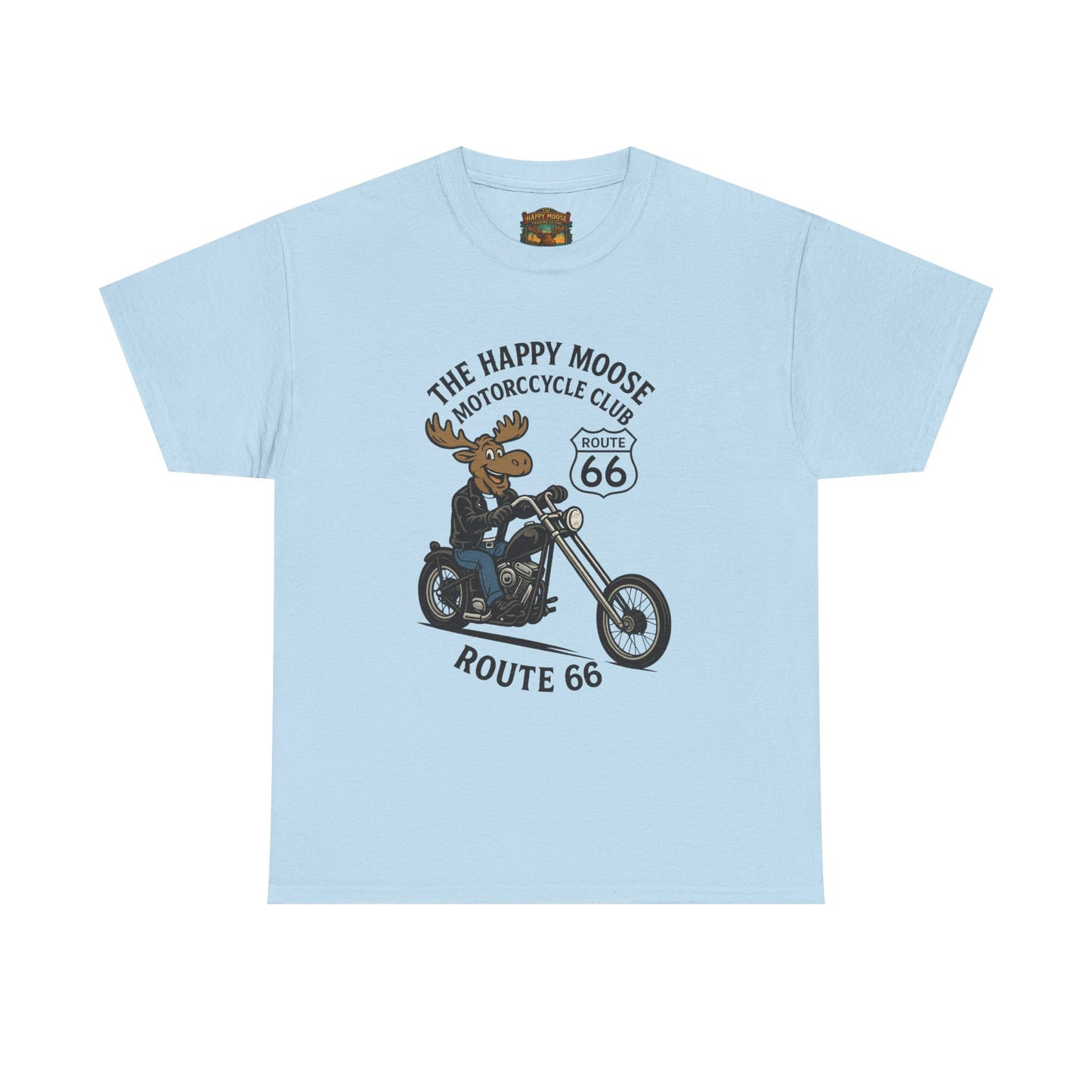 Happy Moose Motorcycle Club Route 66 T-Shirt | Moose Biker Tee