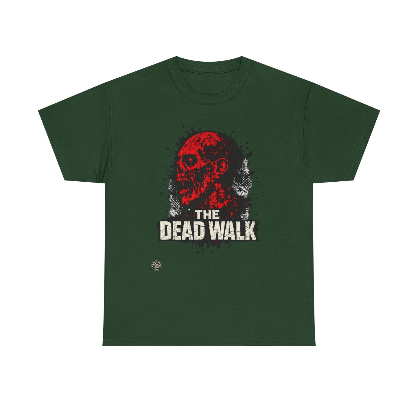The Dead Walk Horror T-Shirt — Red Zombie Skull Graphic Tee