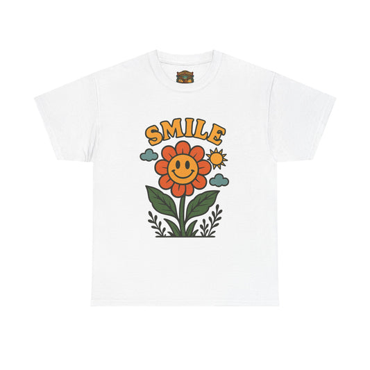 Smile With The Flowers T-Shirt | Floral Typography Tee