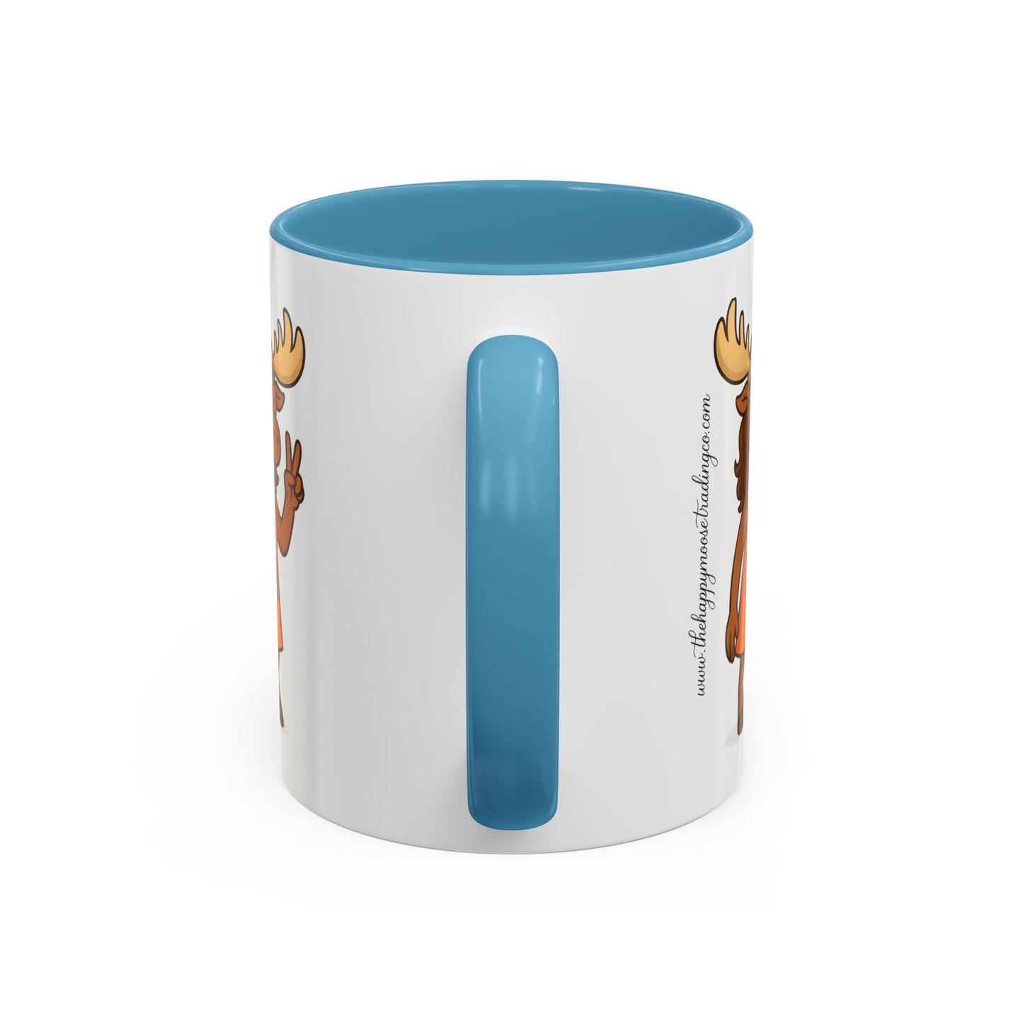 Hippie Moose Coffee Mug — Peace Sign Retro Moose Accent Mug (11/15oz)