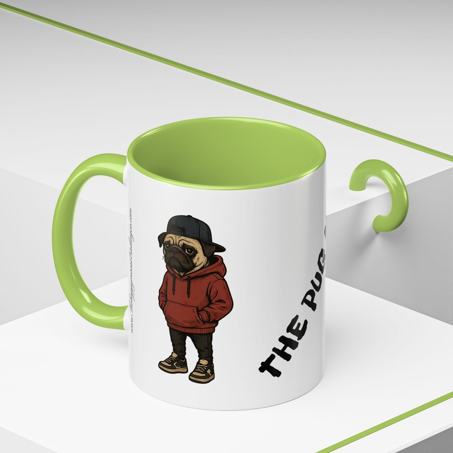 The Pug Mug Accent Coffee Mug — Cute Pug Cartoon Gift (11/15oz)