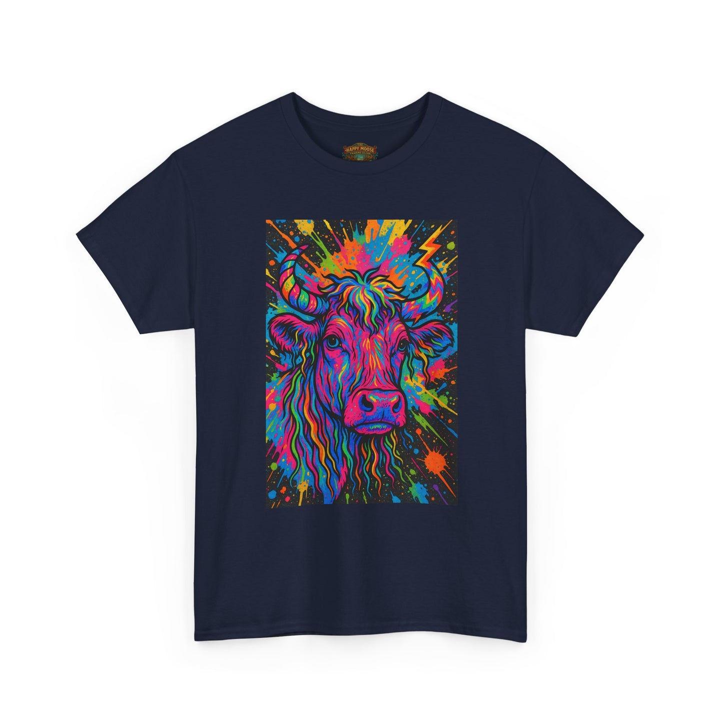 Psychedelic Highland Cow T-Shirt | Retro Rainbow Cow Art 4