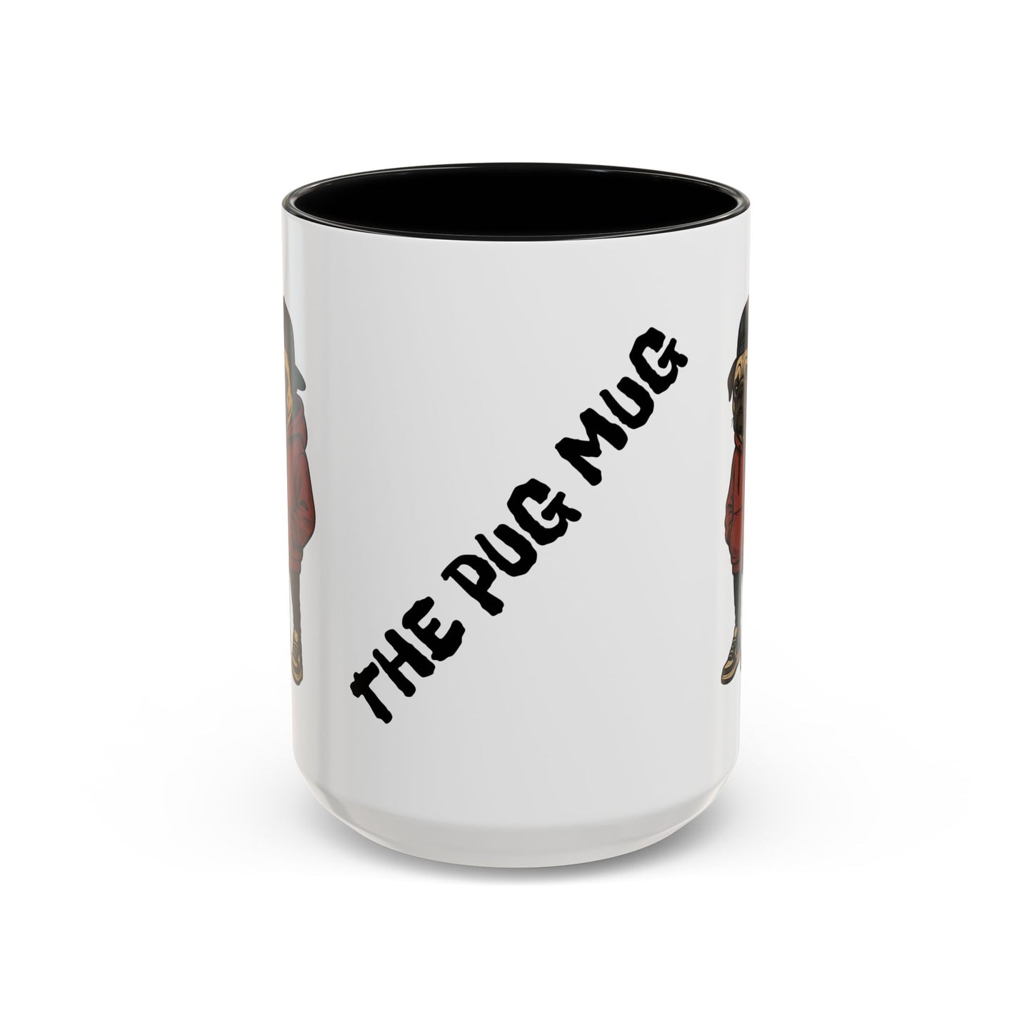 The Pug Mug Accent Coffee Mug — Cute Pug Cartoon Gift (11/15oz)