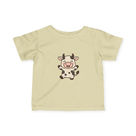 Cute Baby Cow Infant Tee — Adorable Cartoon Calf Bodysuit Shirt