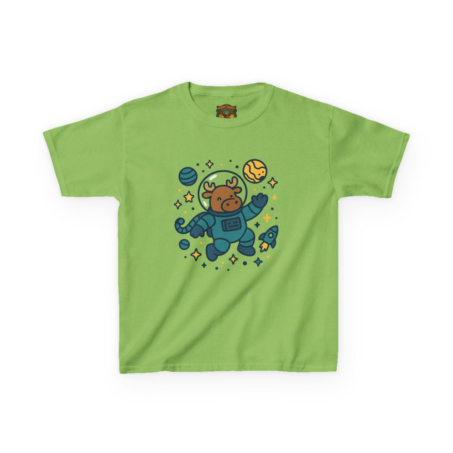 Kids Tee — Cute Astronaut Moose Space Shirt for Children