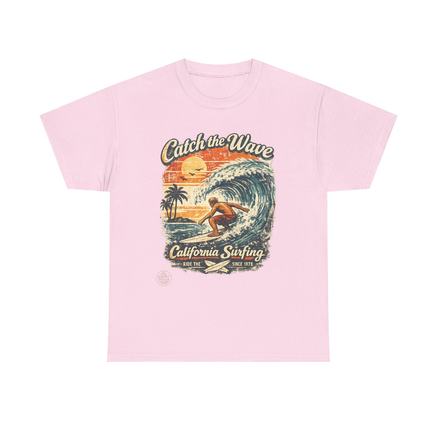 Catch the Wave California Surfing T-Shirt — Retro Beach Surf Tee