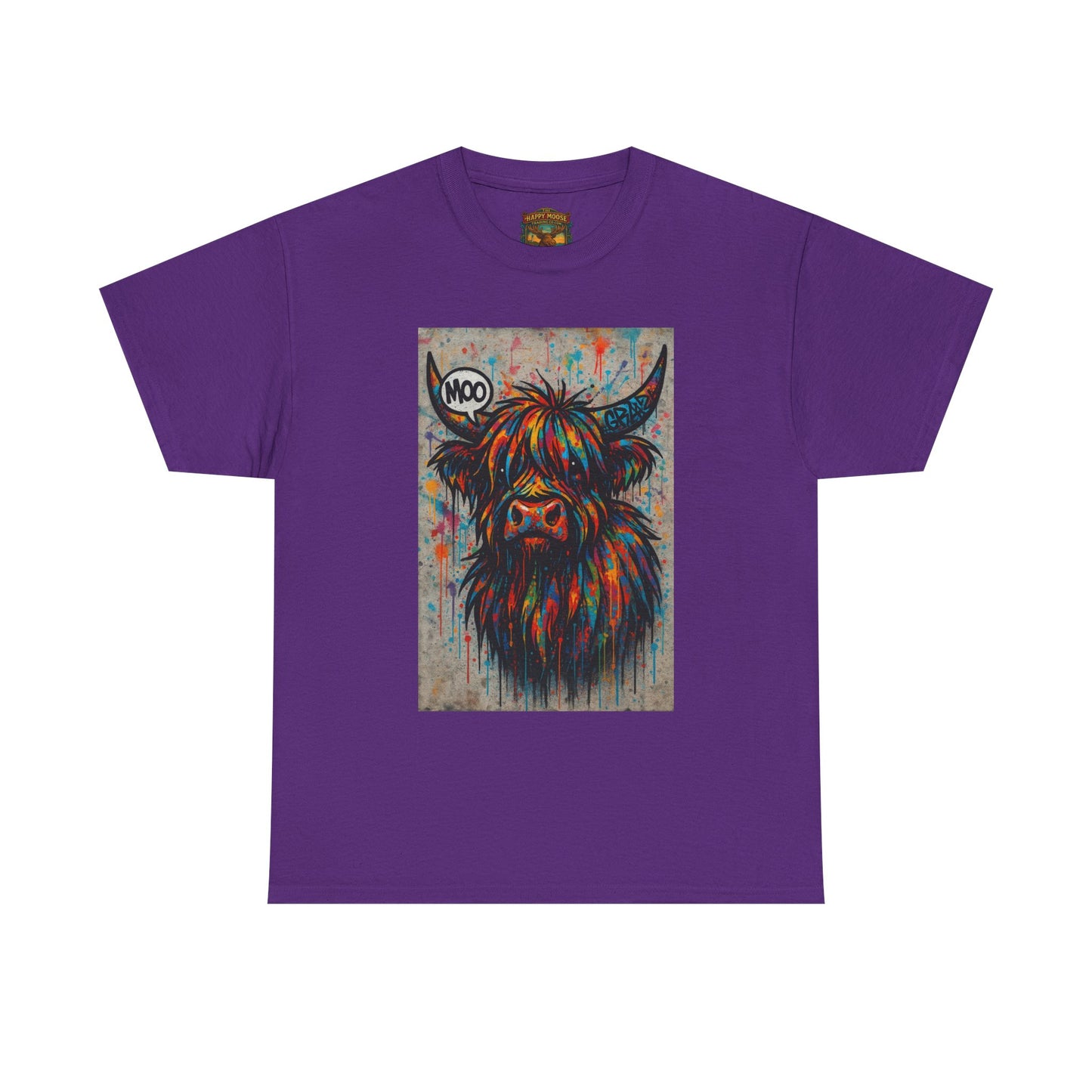 Psychedelic Highland Cow T-Shirt | Retro Rainbow Cow Art 7