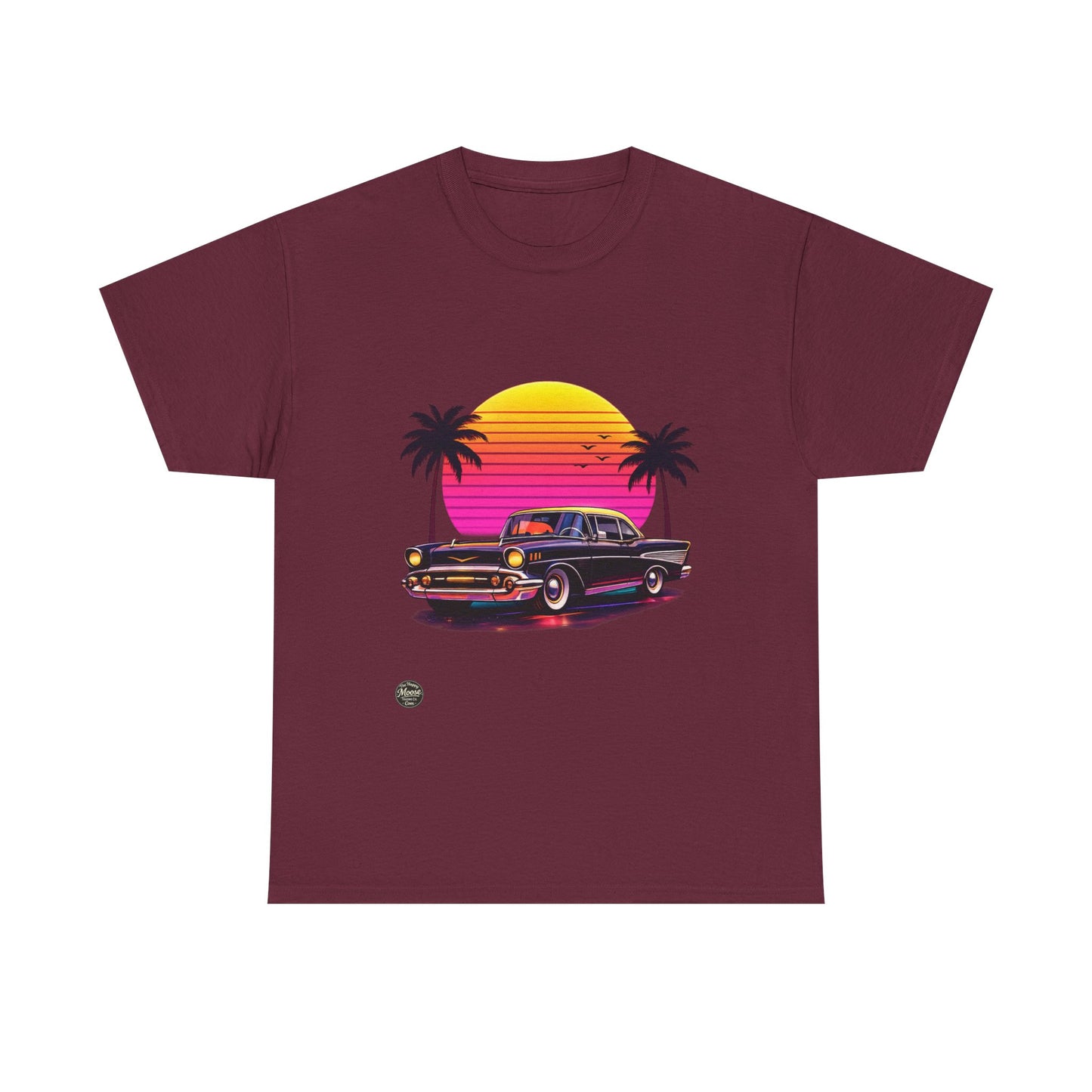Retro Sunset Classic Car T‑Shirt  EC011