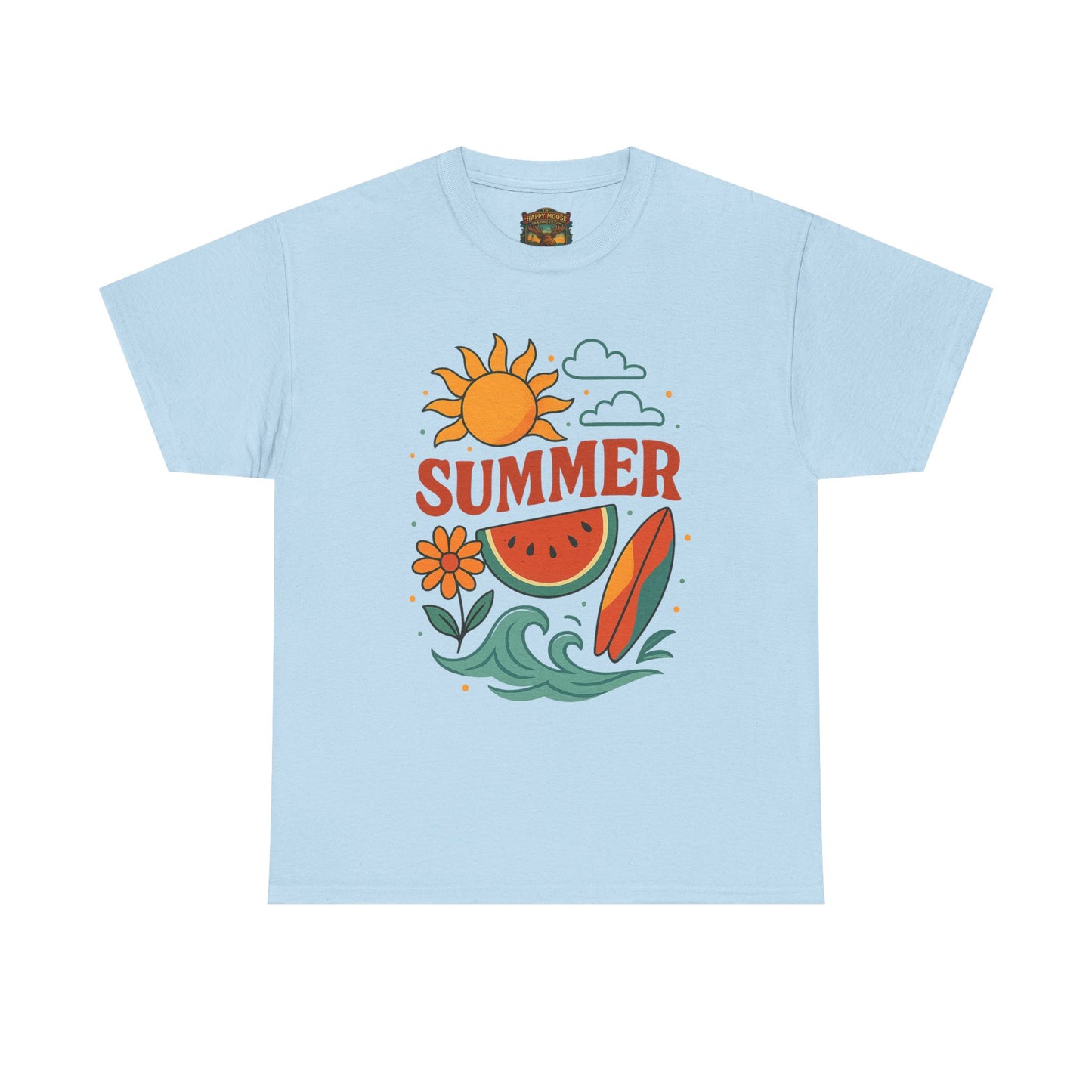 Summer Beach Tee | Surf Waves Palm Tree Graphic