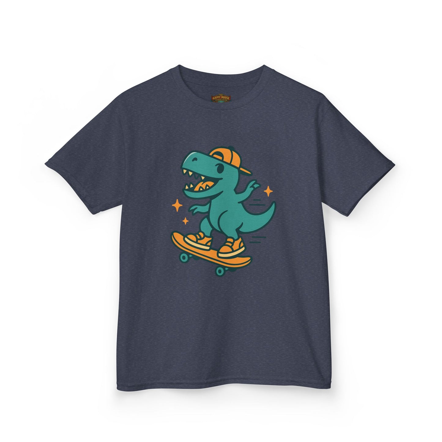 Kids Skateboarding Dino Tee — Cute Skateboard T‑Rex Graphic Shirt