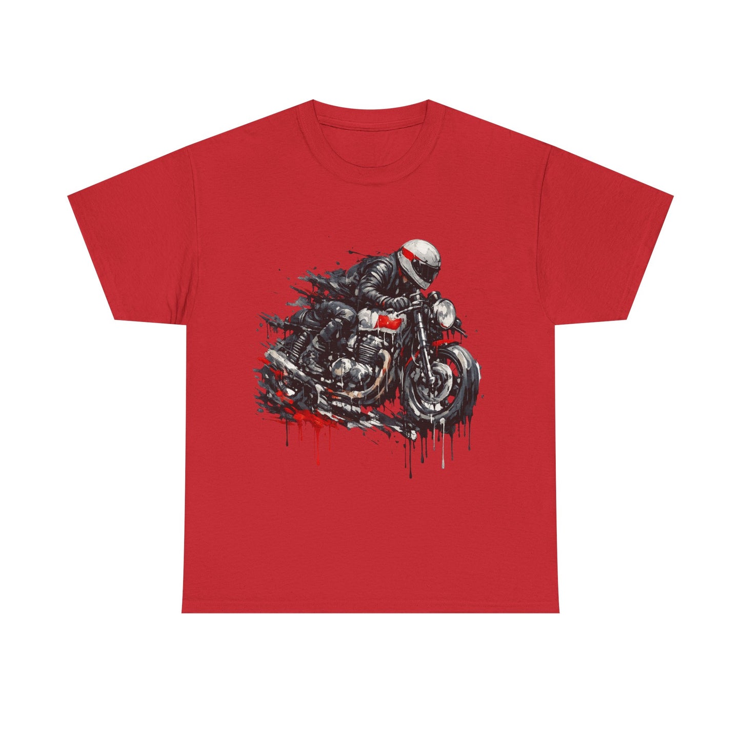Motorcycle Racer T-Shirt Speed Rider Graphic Drip Street Art Biker Tee EBC09