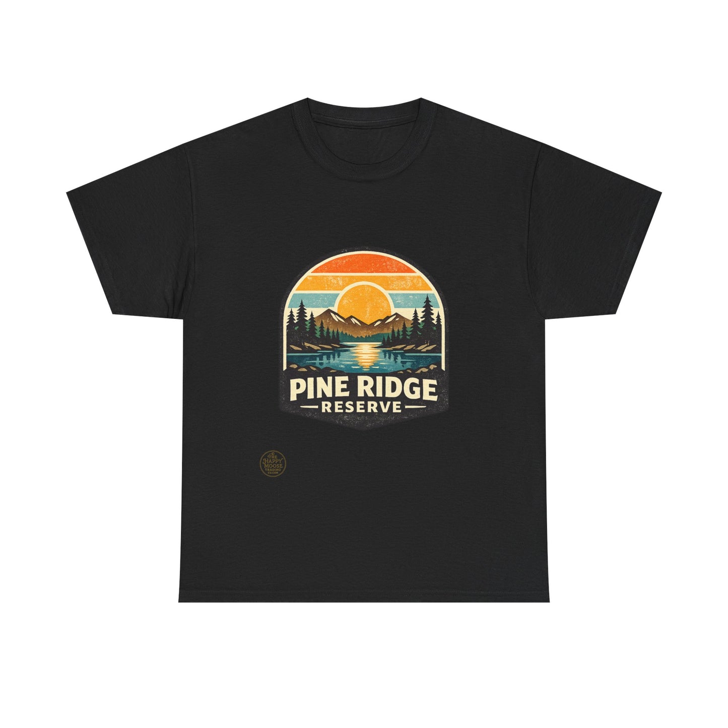 Pine Ridge Reserve TShirt — Vintage Sunset Mountain Camping T-Shirt