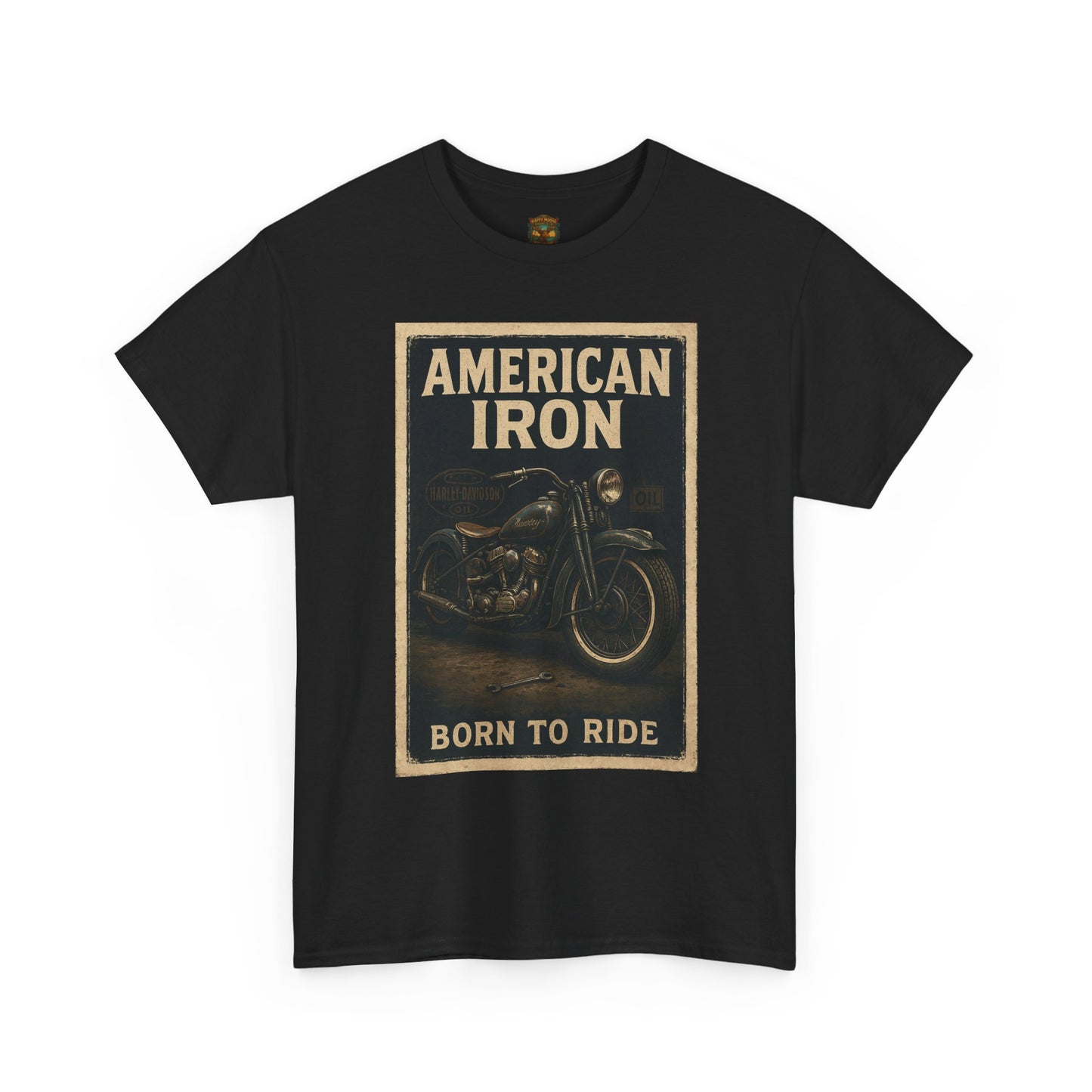 American Iron motorcycle poster Tee | Born to Ride vintage biker graphic T-Shirt