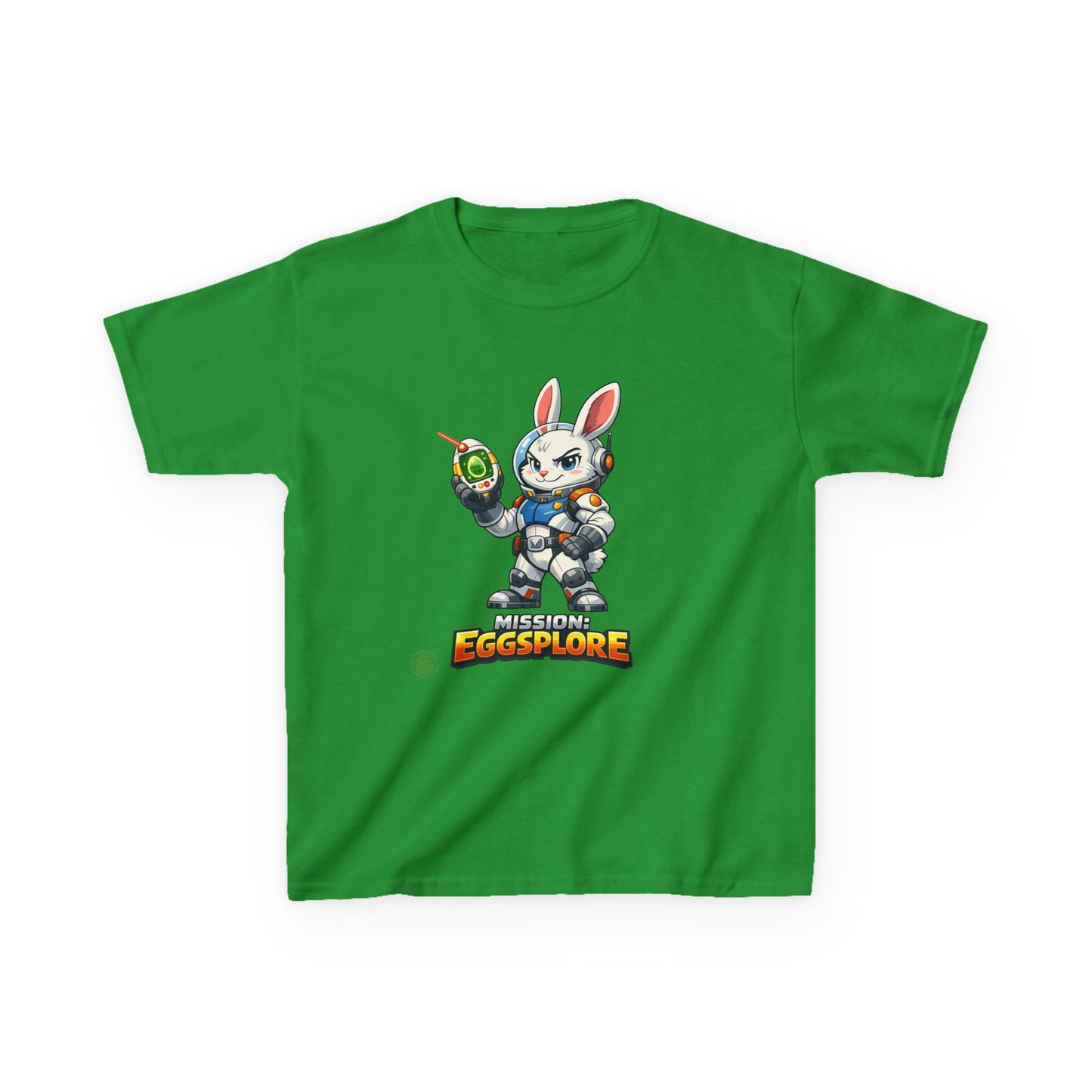 Kids Tee — 'Eggsplore' Bunny Space Explorer Graphic Shirt
