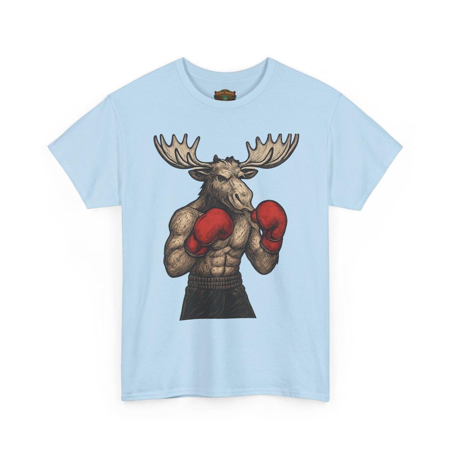 Boxing Moose T‑Shirt — Funny Wildlife Gym Tee for Men & Women