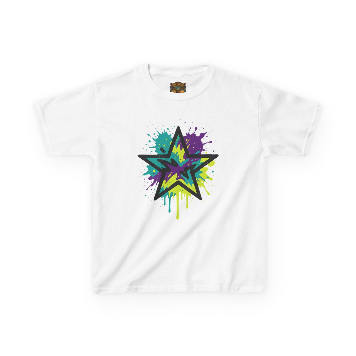 Kids Star Graffiti T-Shirt — Colorful Drip Street Art Tee
