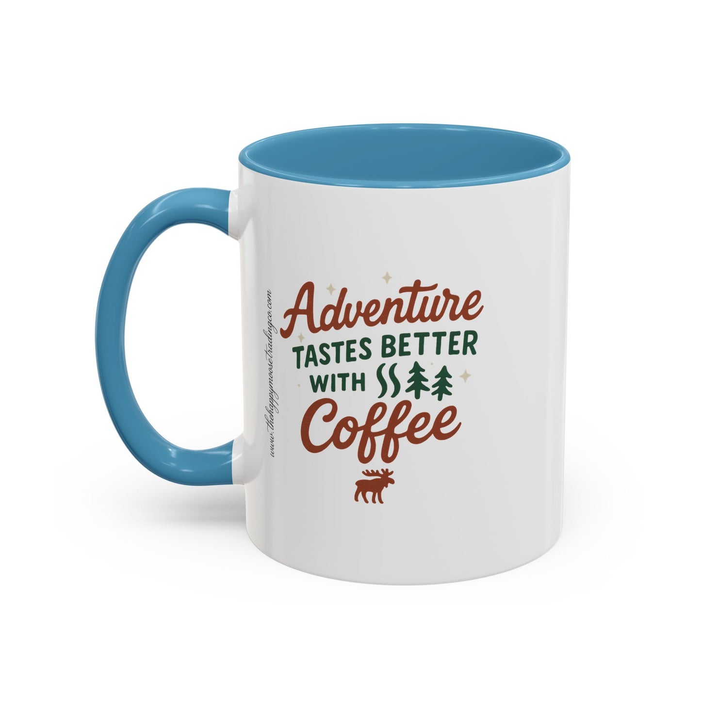 Adventure Tastes Better With Coffee Mug — "Adventure Tastes Better with Coffee" Rustic Outdoor Camper Gift (11/15oz)
