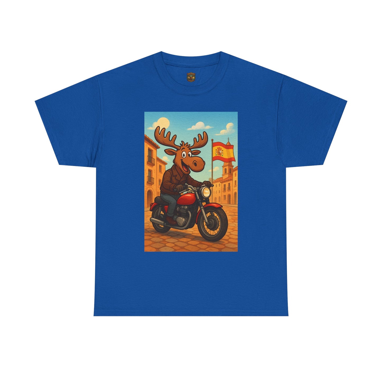 Happy Moose on a Motorcycle T-Shirt | Vintage Biker Animal Tee