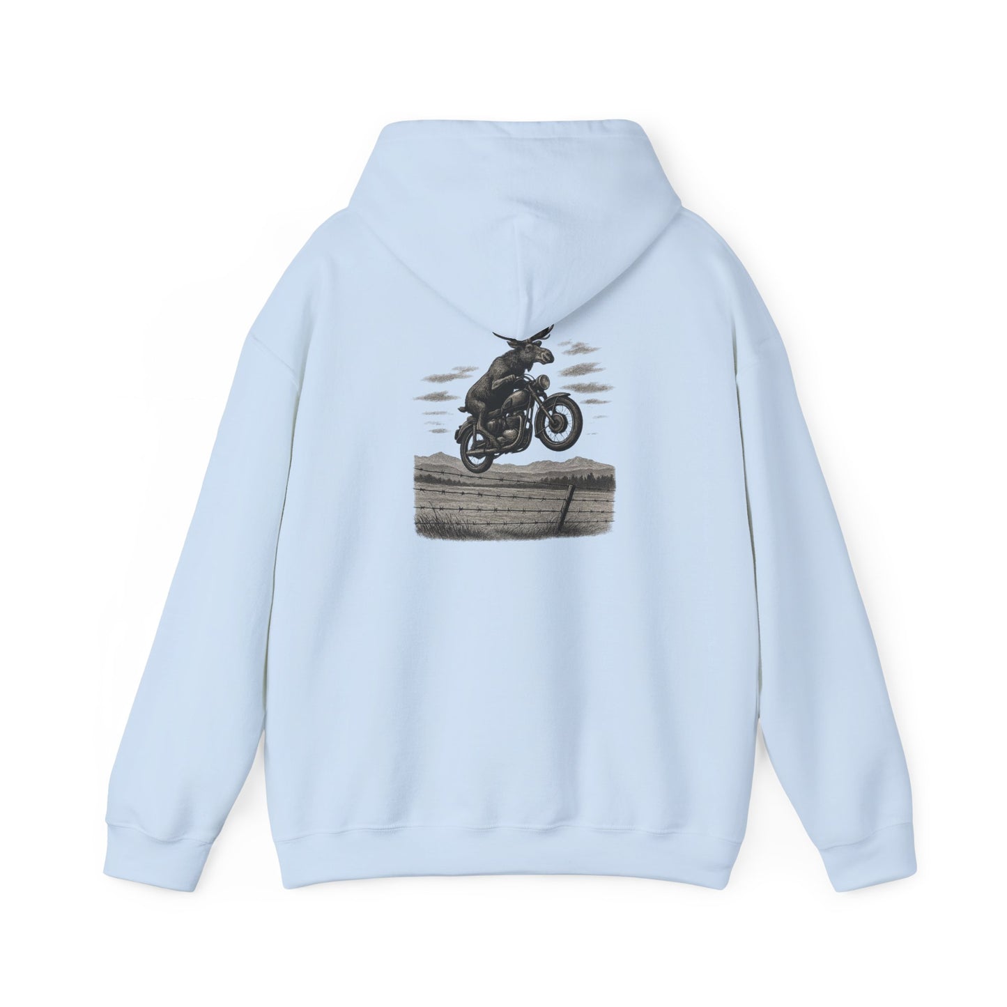 Great Moose Escape Hoodie - Vintage Biker Graphic Sweatshirt