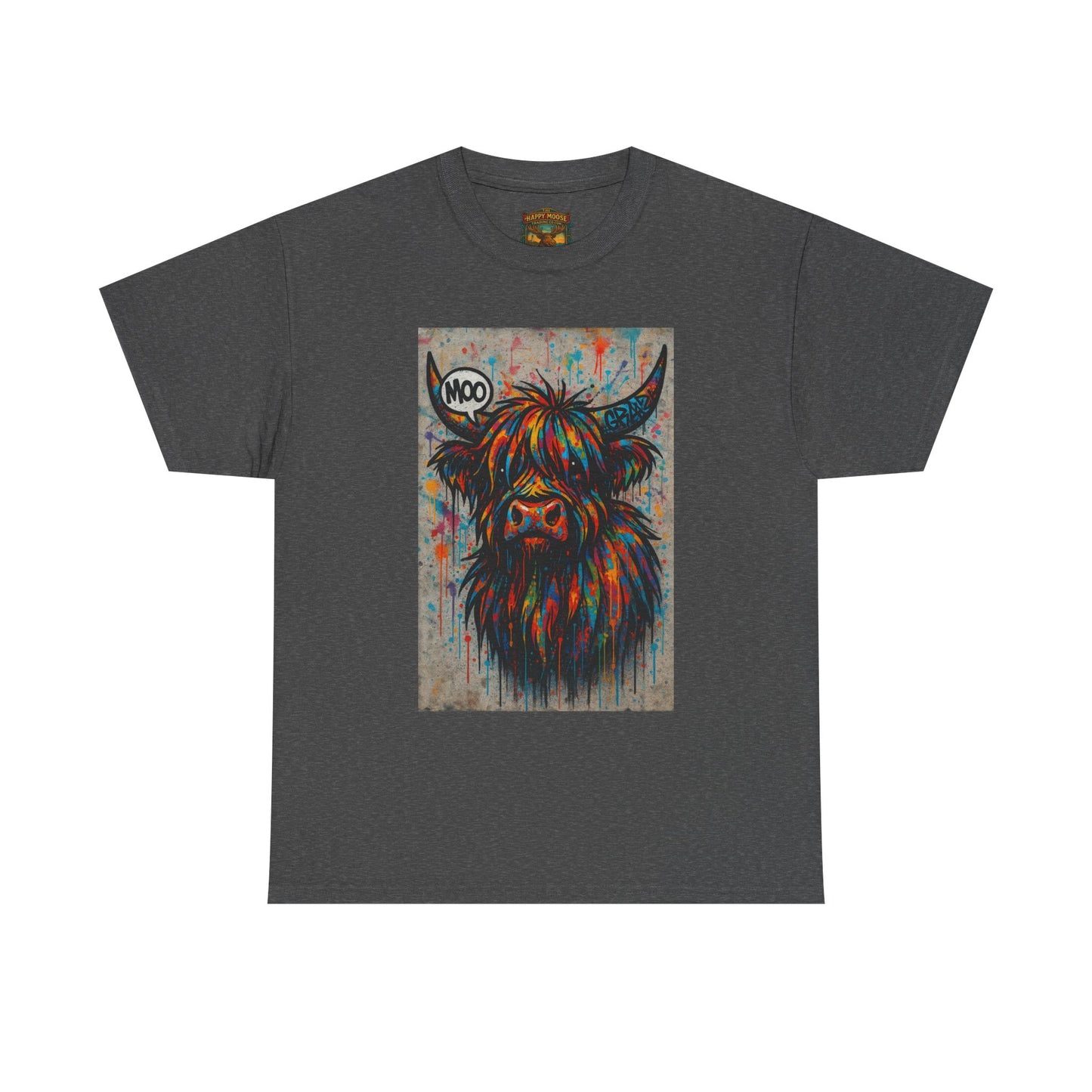 Psychedelic Highland Cow T-Shirt | Retro Rainbow Cow Art 7