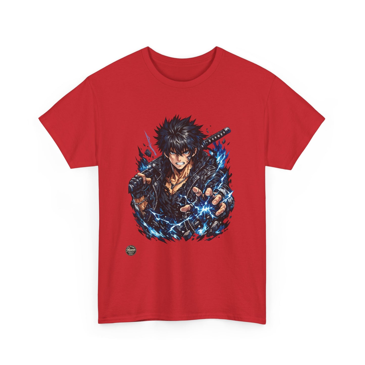 Samurai Warrior Anime Tee — Fierce Swordfighter Graphic T-Shirt #E005