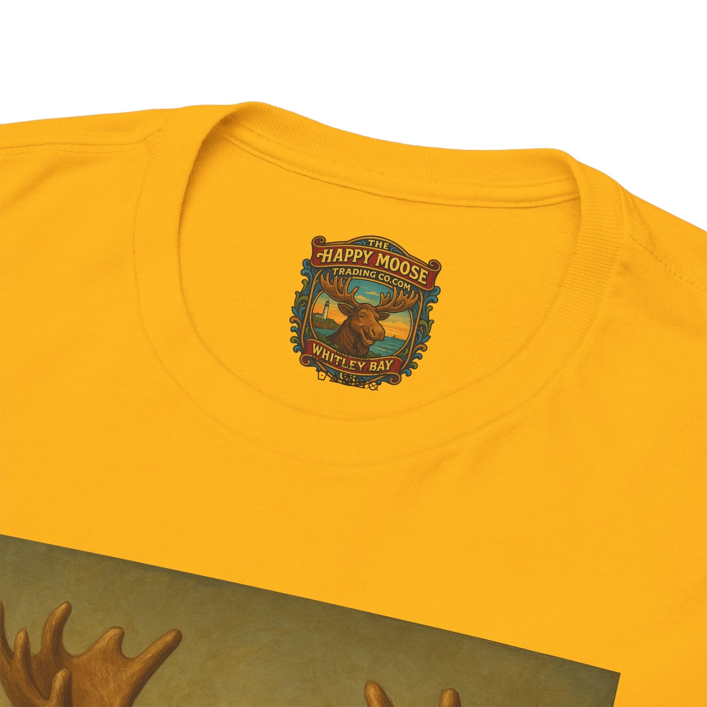 Mona Moose Tee — Funny Renaissance Moose Portrait T‑Shirt