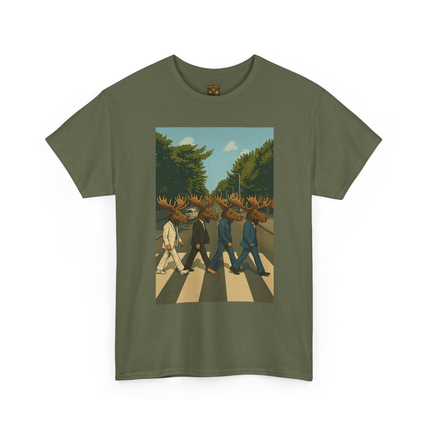 Moose Abbey Road Tee — Retro Parody Band Graphic T-Shirt