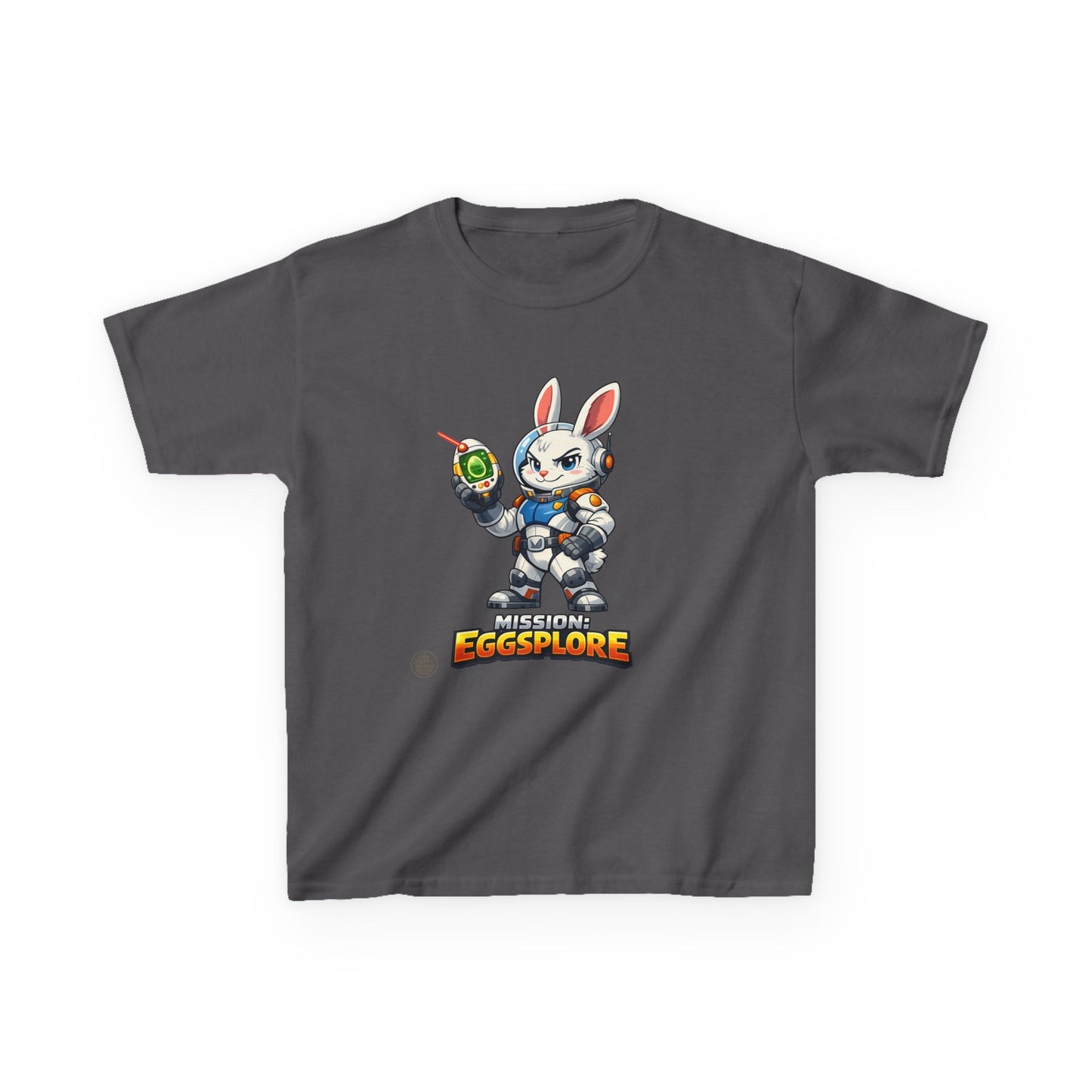 Kids Tee — 'Eggsplore' Bunny Space Explorer Graphic Shirt