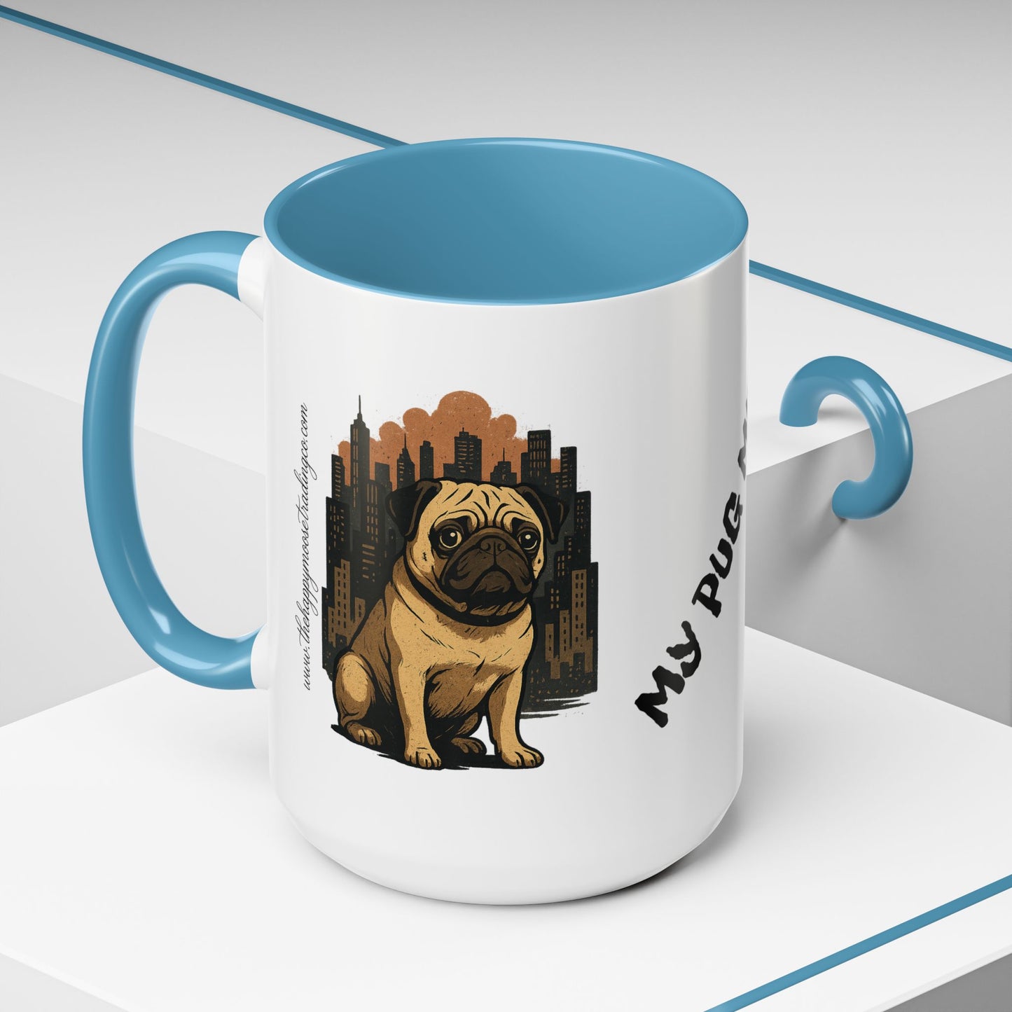 My Pug Mug Coffee Mug — Rustic Mountain Sunset Design