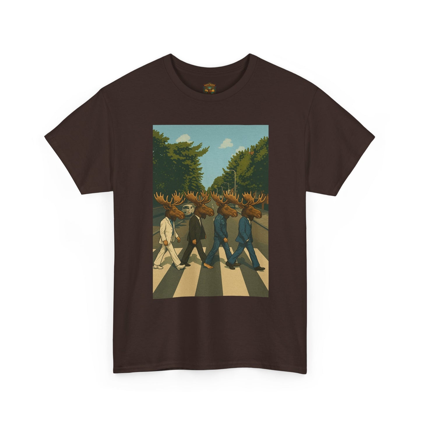 Moose Abbey Road Tee — Retro Parody Band Graphic T-Shirt