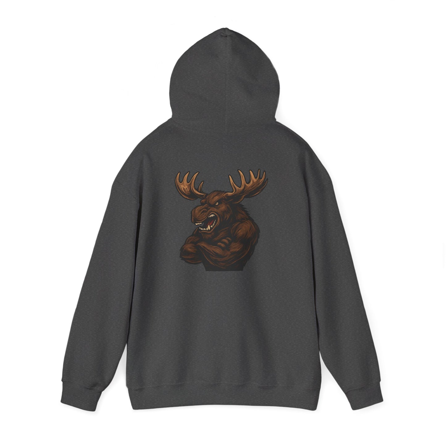 Ferocious Moose Head Graphic Hoodie — Bold Wilderness Outdoor Pullover