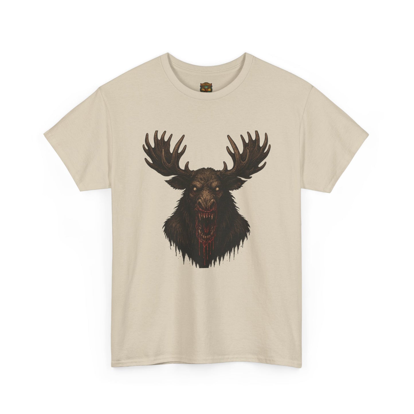 Moose Skull Graphic Tee — Dark Forest Horror Antler Shirt