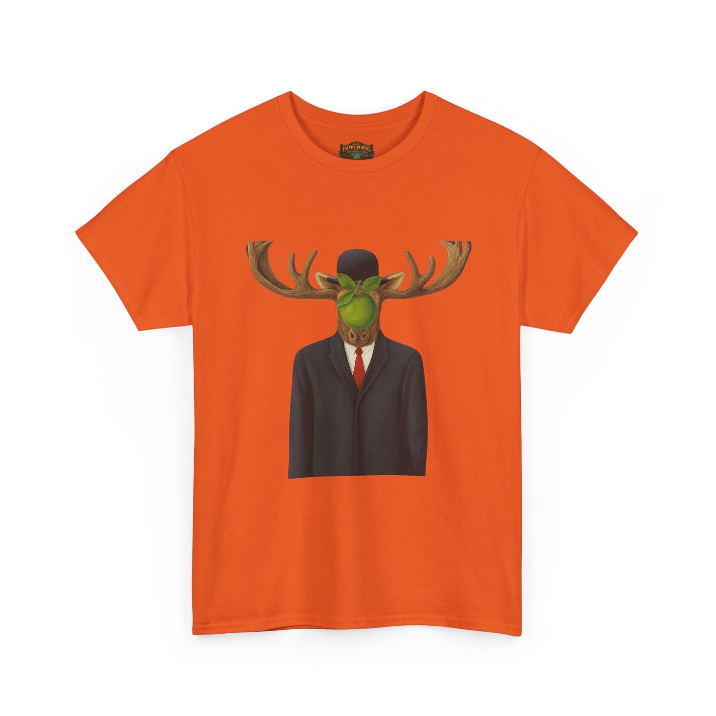 Surreal Moose Head Suit T‑Shirt — 'Man with Antlers' Artistic Graphic Tee