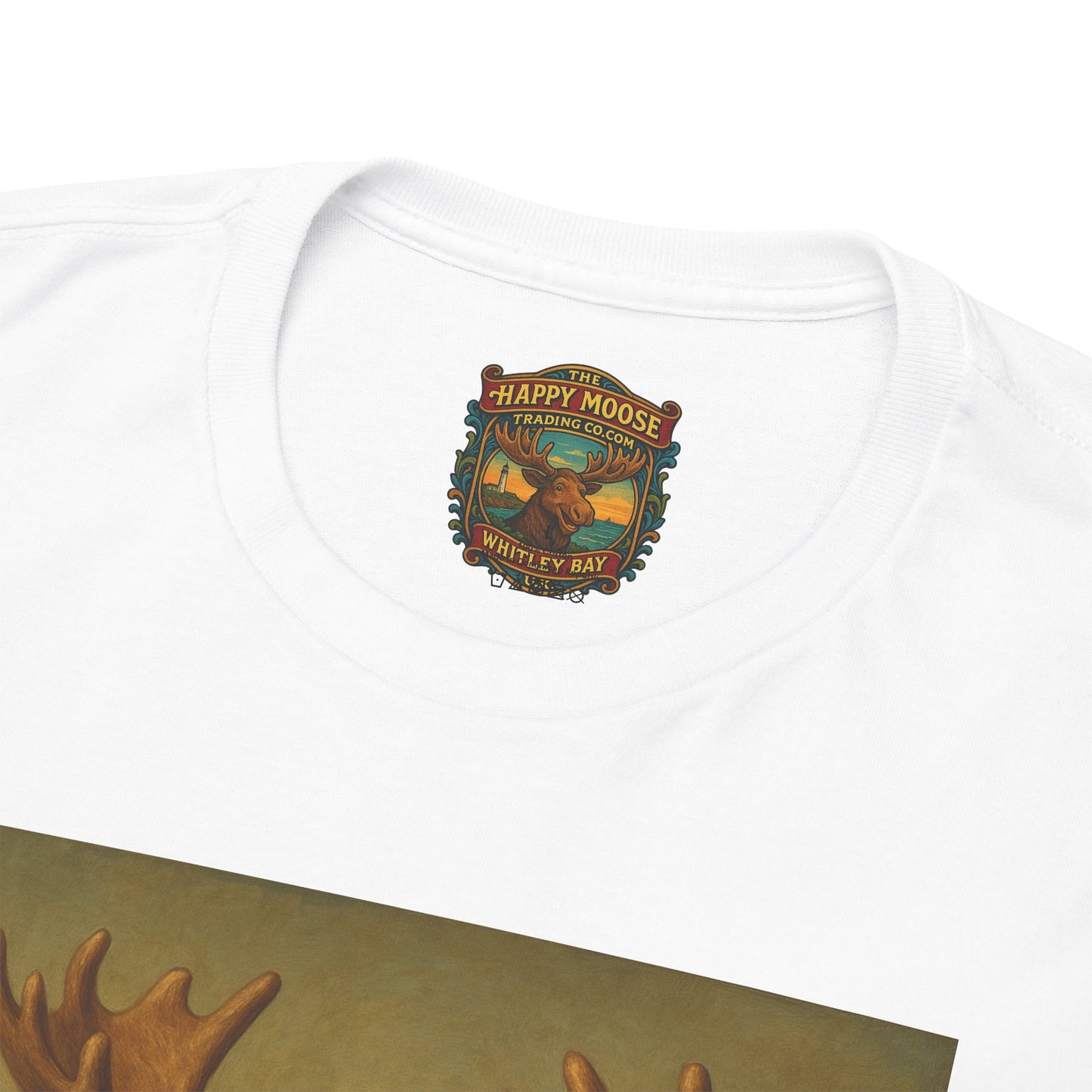 Mona Moose Tee — Funny Renaissance Moose Portrait T‑Shirt