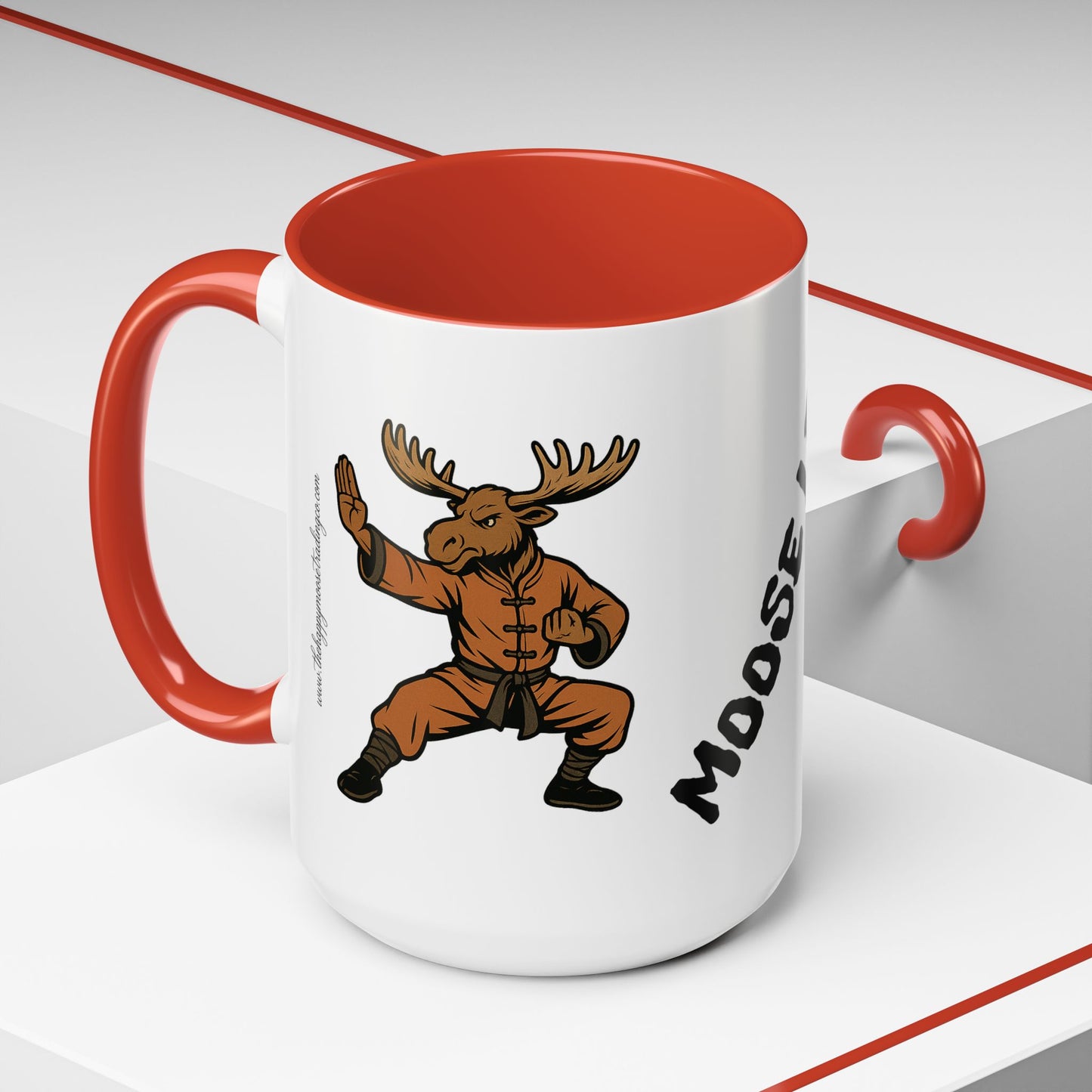 Moose Lee Martial Arts Accent Coffee Mug — Funny Moose Kung Fu 11/15oz