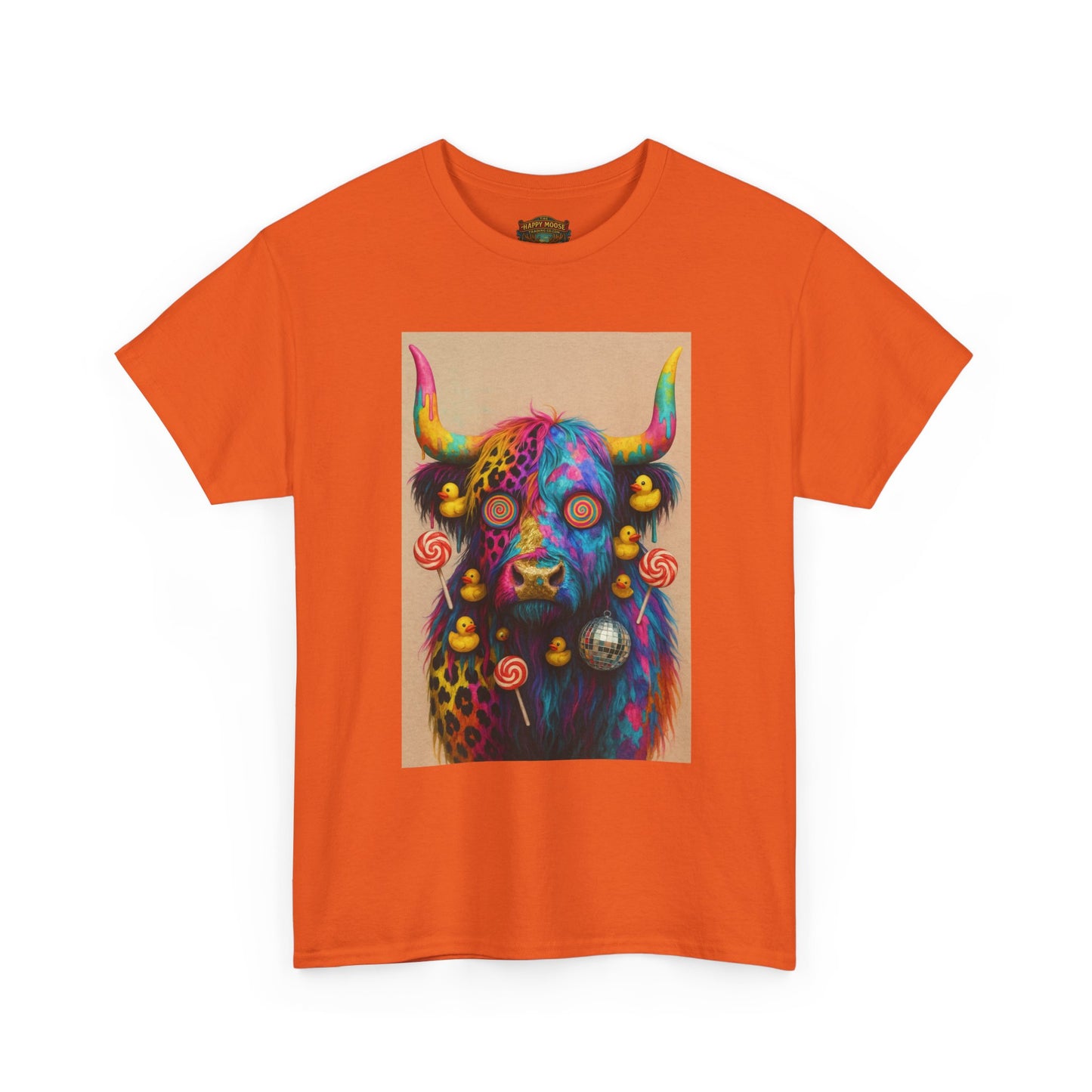 Psychedelic Highland Cow T-Shirt | Retro Rainbow Cow Art 6